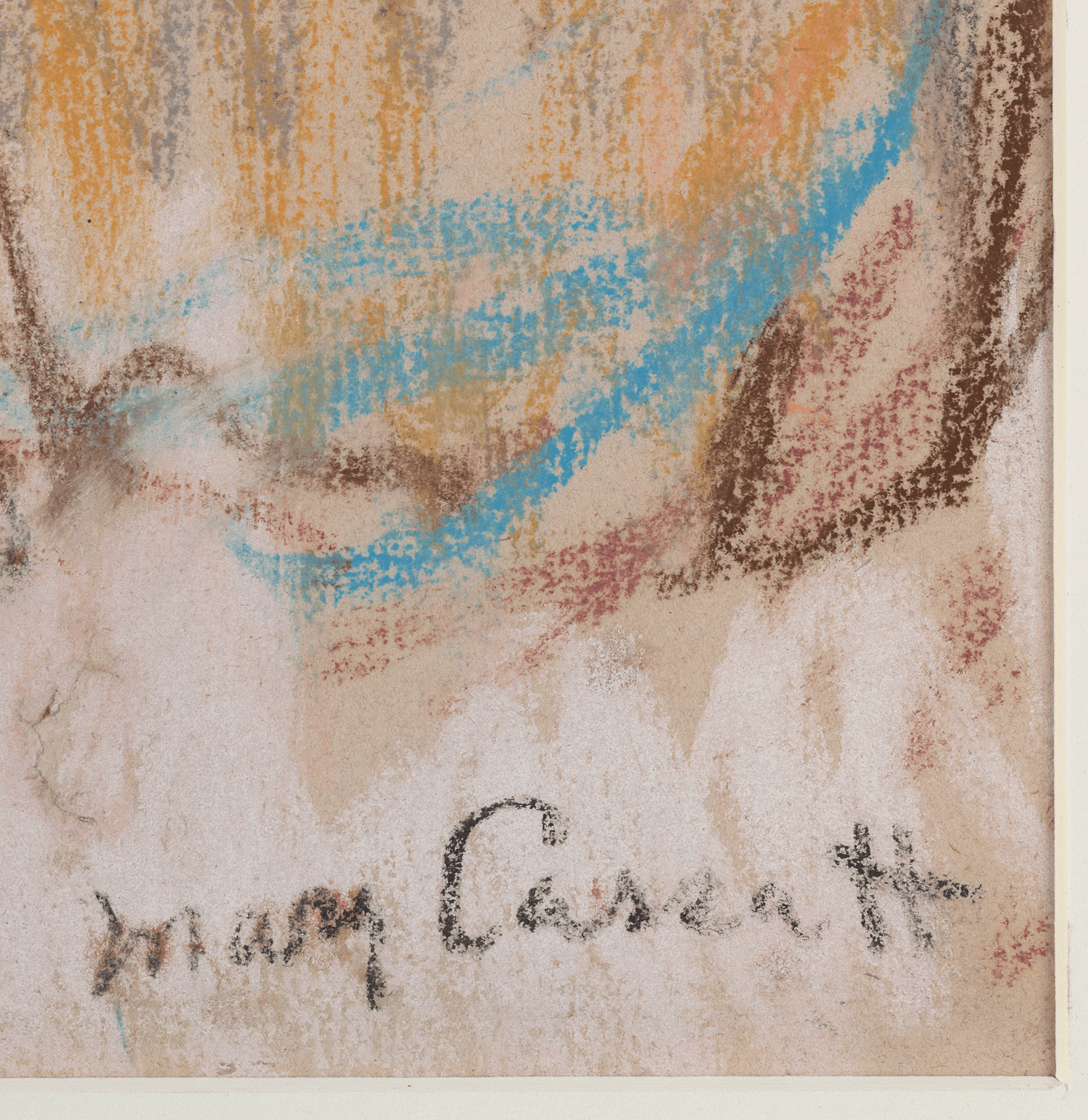 Smiling Sara in a Big Hat Holding Her Dog by Mary Cassatt