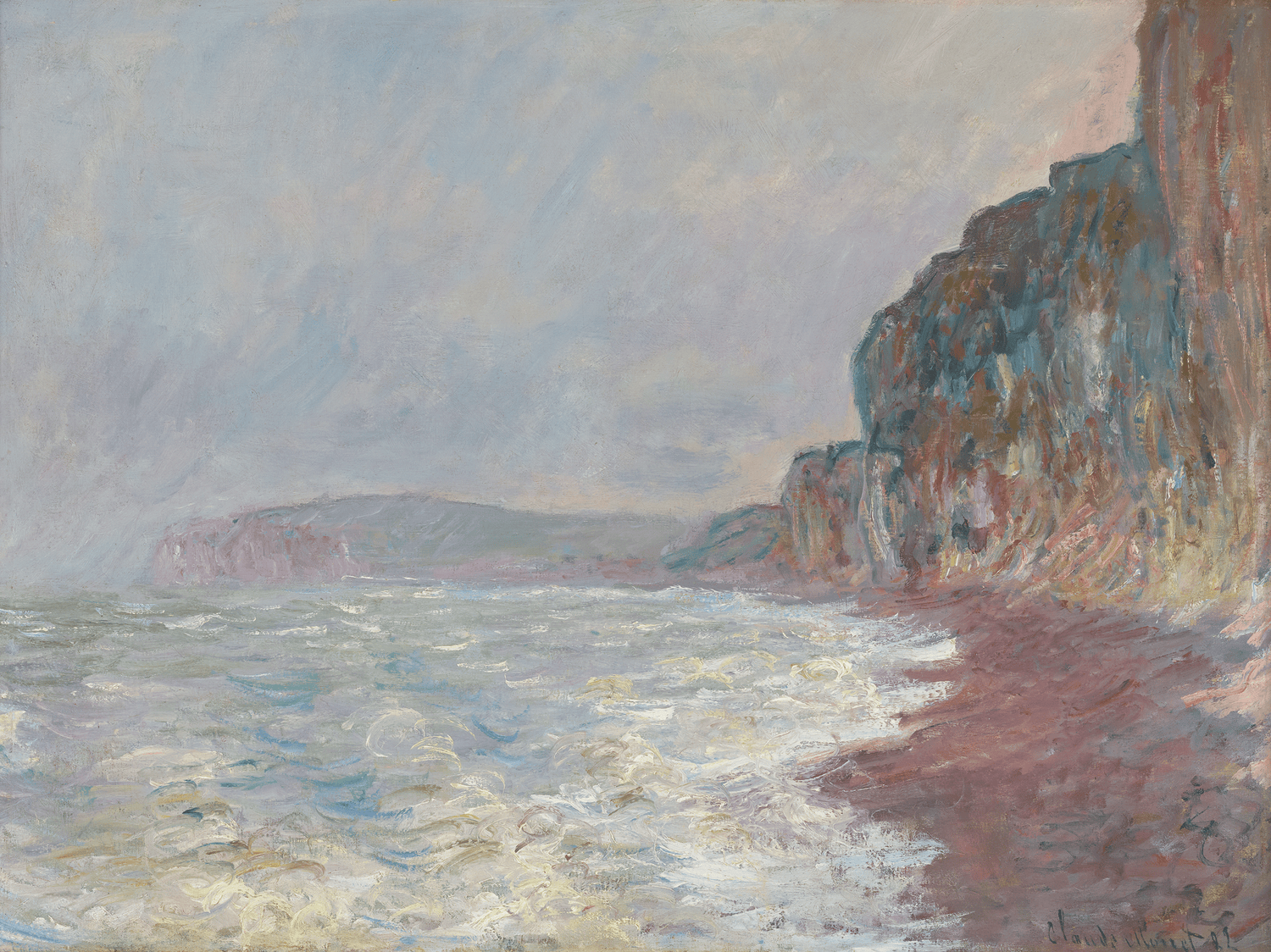 Falaises, temps gris by Claude Monet