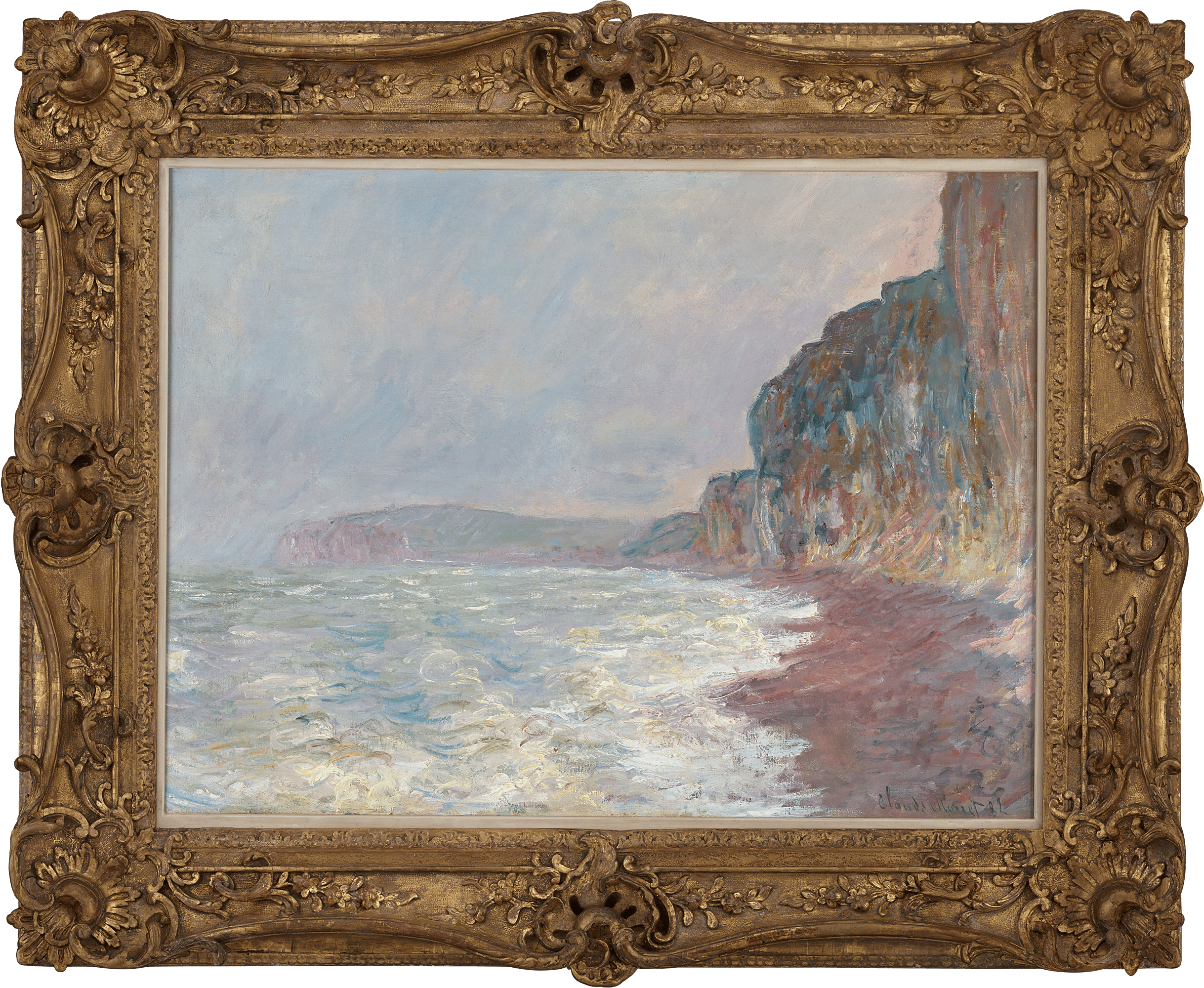 Falaises, temps gris by Claude Monet