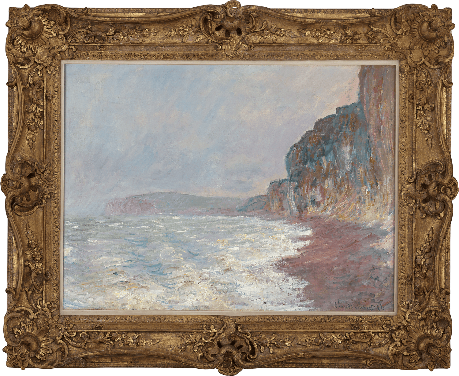 Falaises, temps gris by Claude Monet