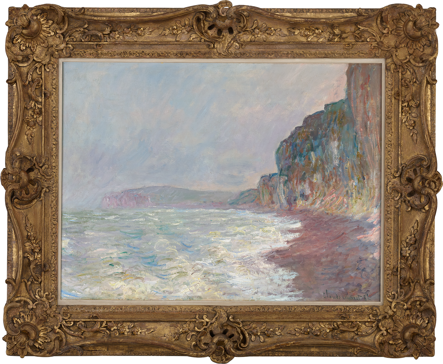 Falaises, temps gris by Claude Monet