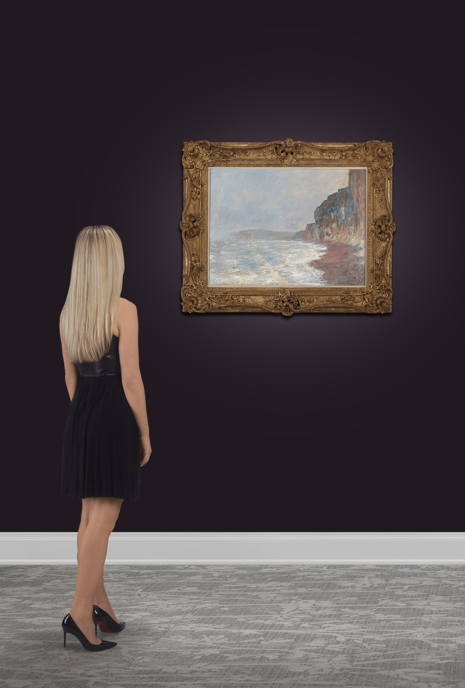 Falaises, temps gris by Claude Monet