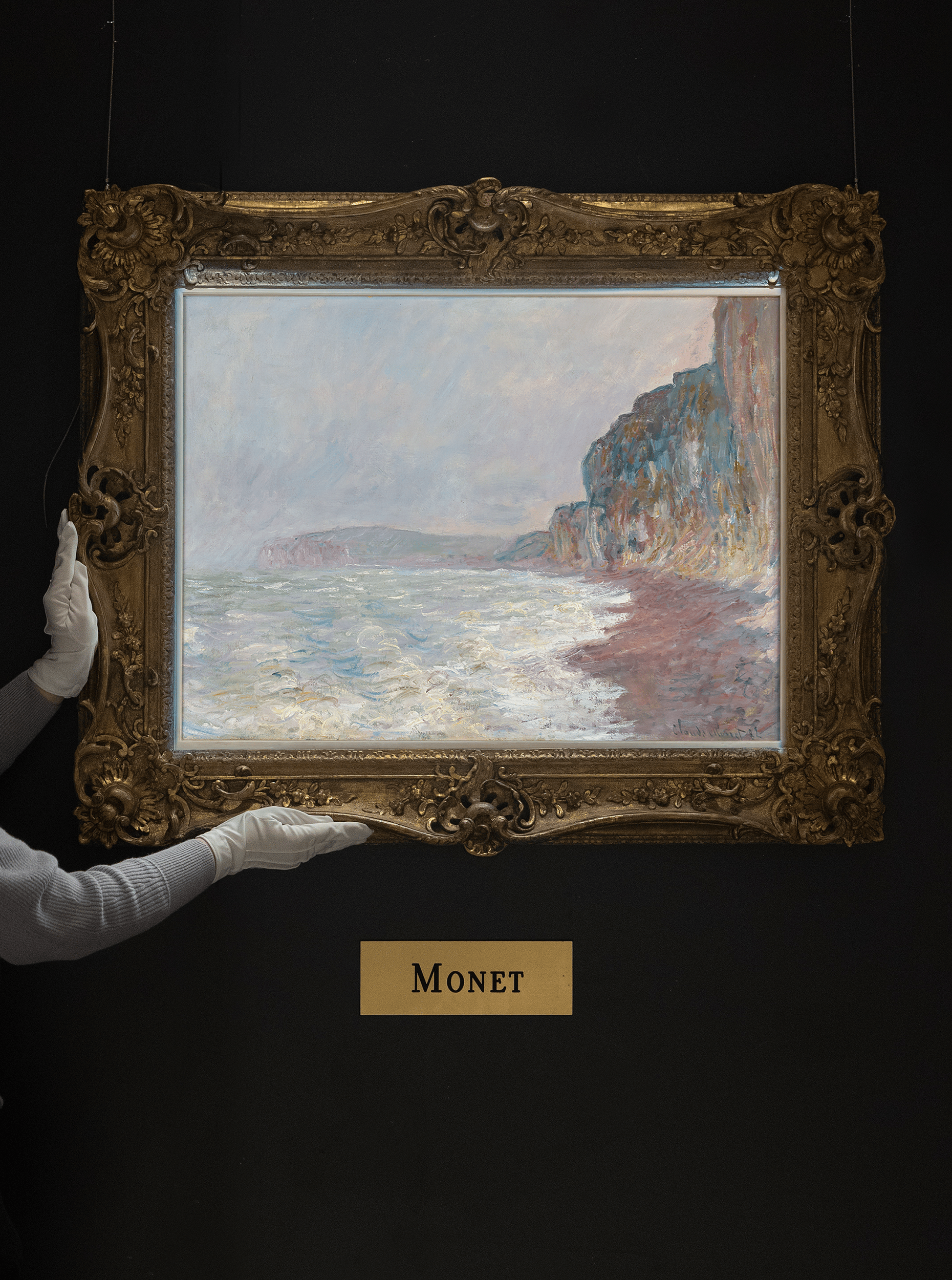 Falaises, temps gris by Claude Monet