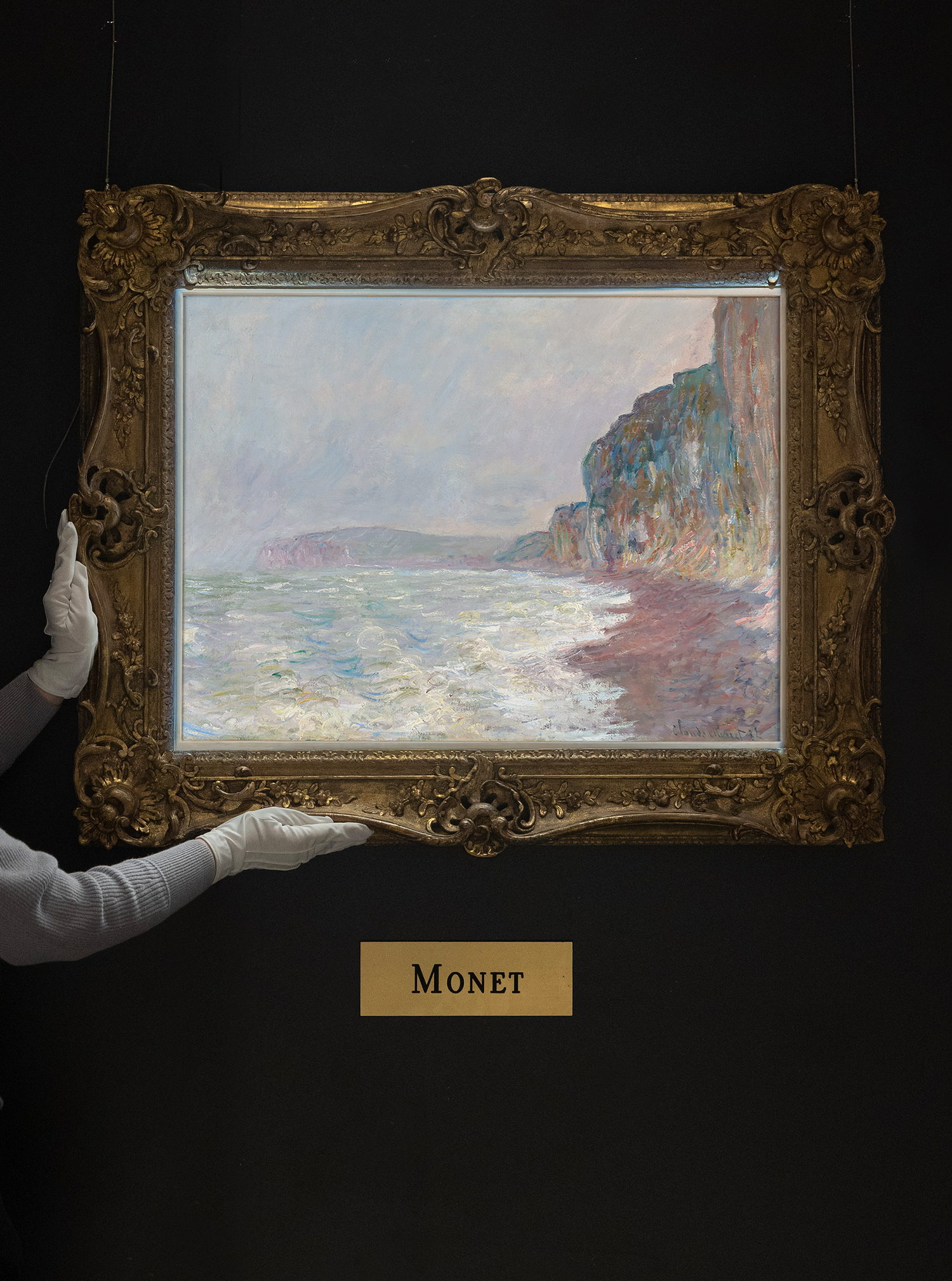 Falaises, temps gris by Claude Monet