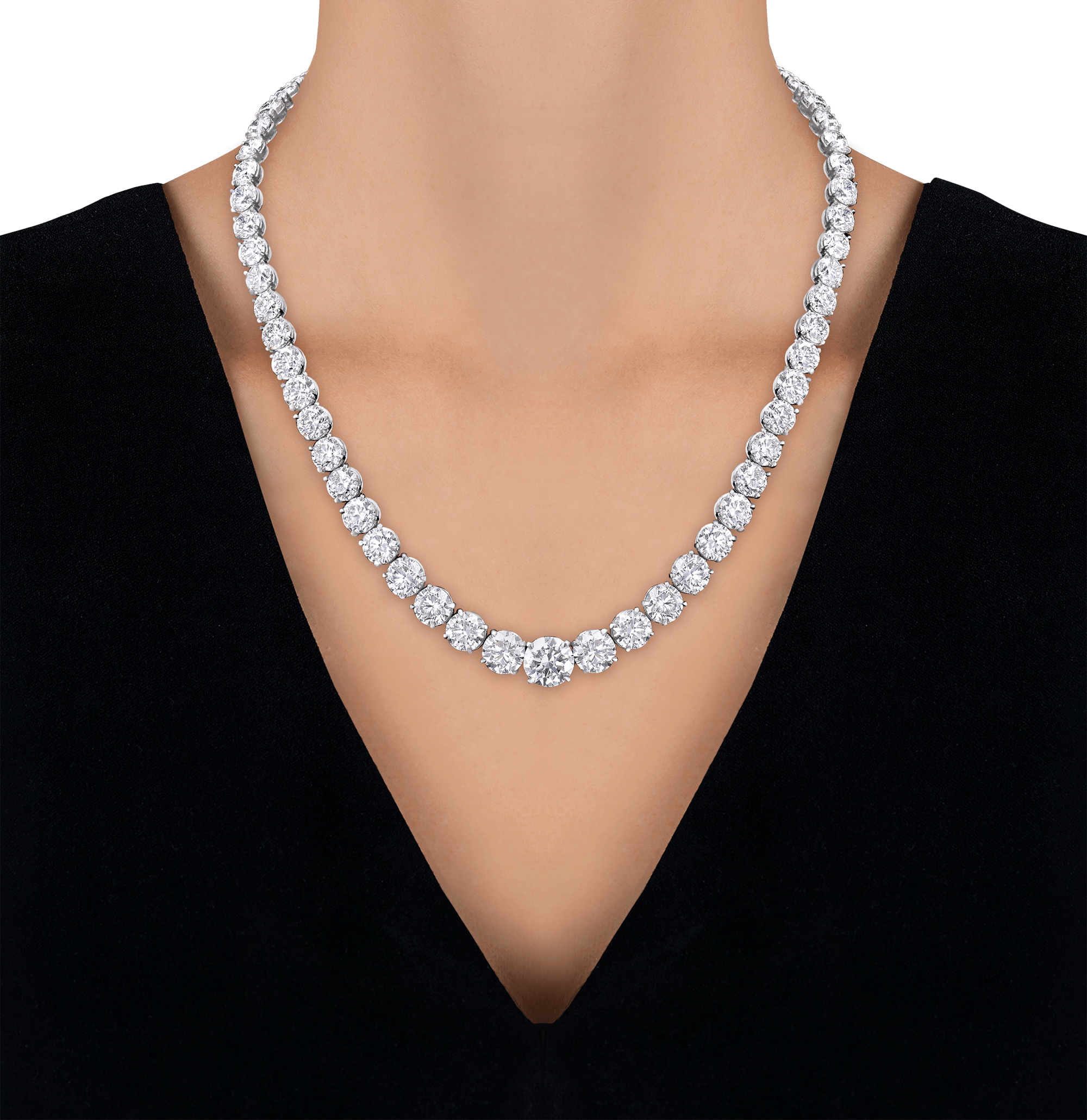 Diamond Rivière Necklace, 60.55 Carats