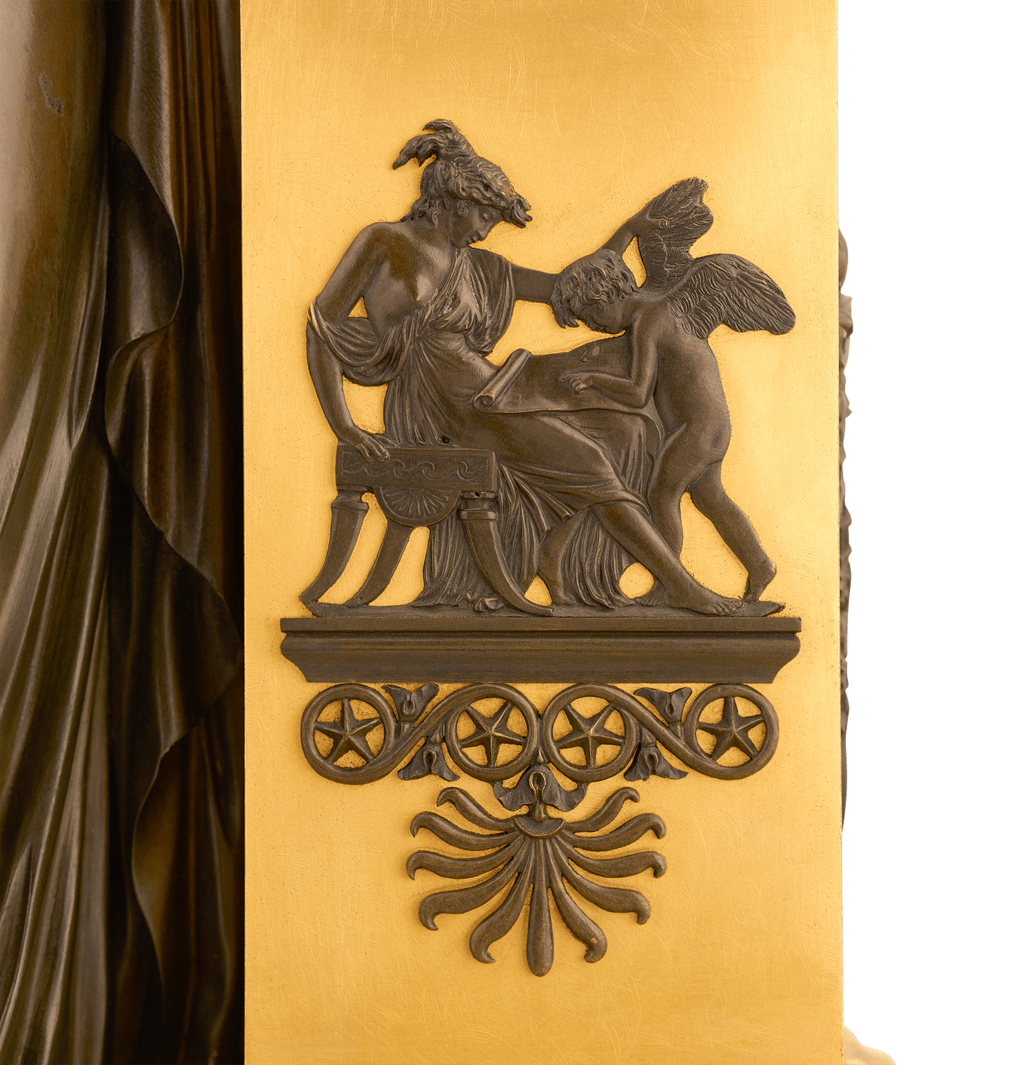 Meditation French Empire Mantel Clock by Claude Galle