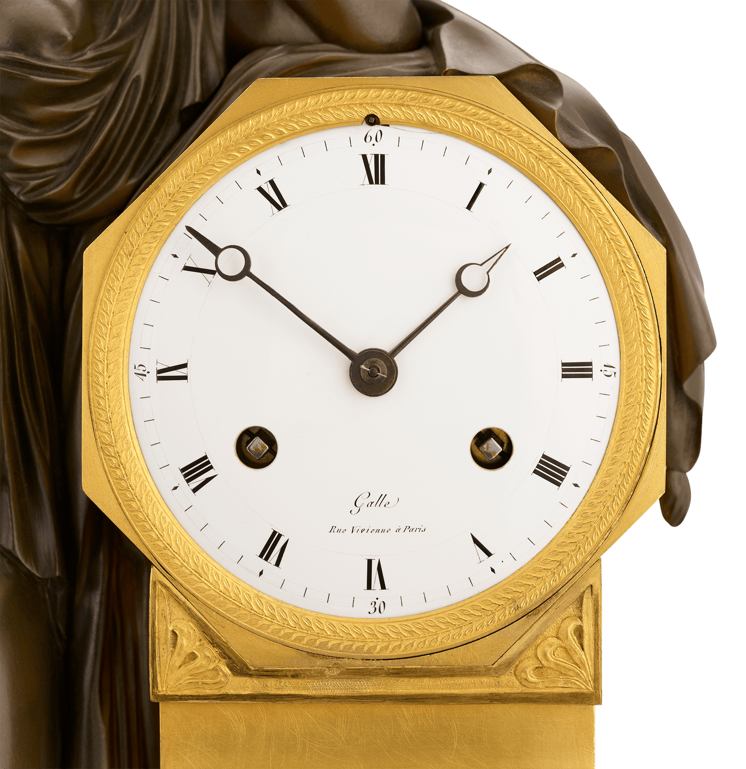 Meditation French Empire Mantel Clock by Claude Galle