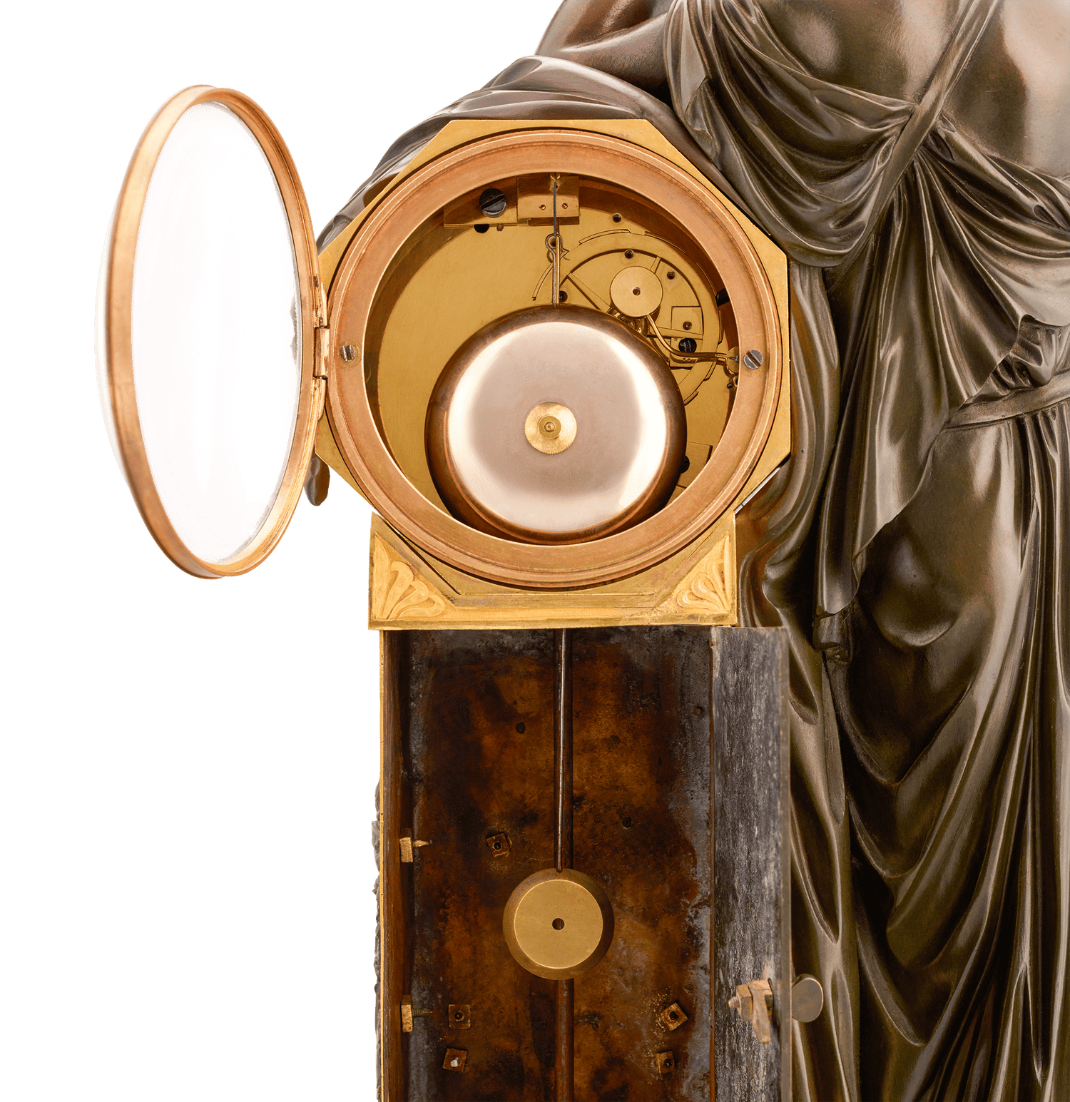 Meditation French Empire Mantel Clock by Claude Galle