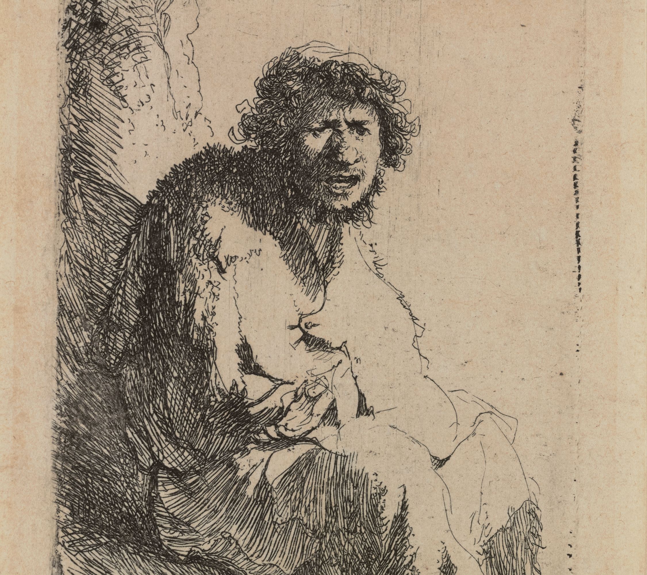 Beggar Seated on a Bank by Rembrandt van Rijn