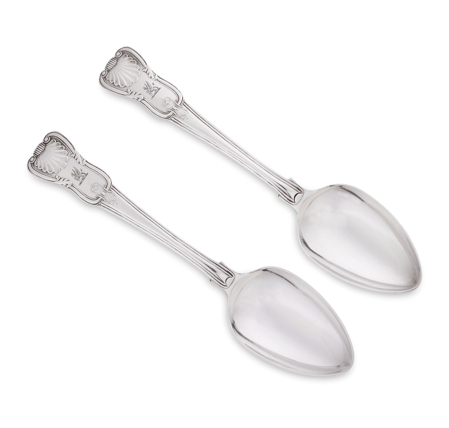 Pair of Victorian Sterling Silver Serving Spoons