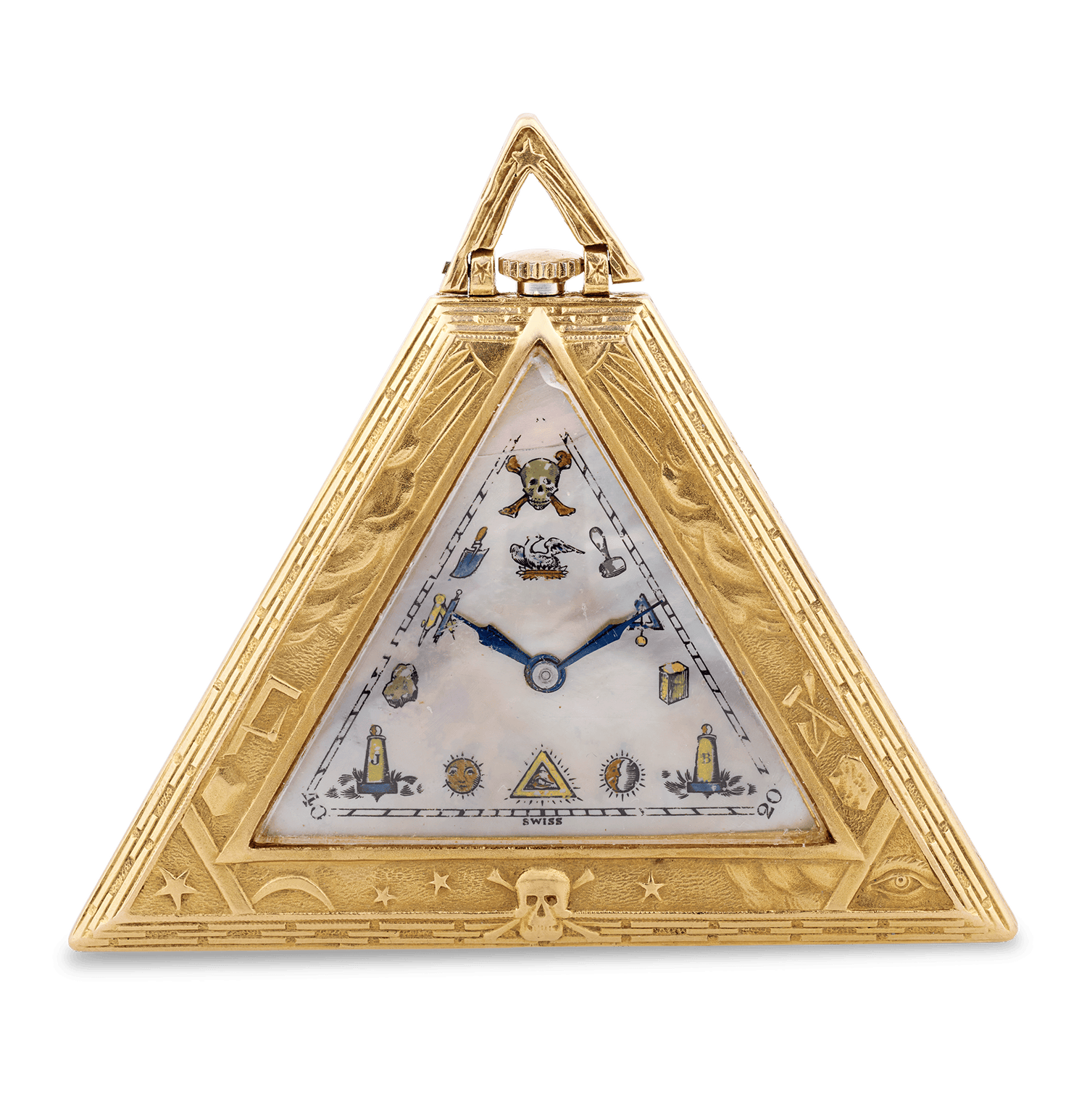 Masonic Yellow Gold Pocket Watch