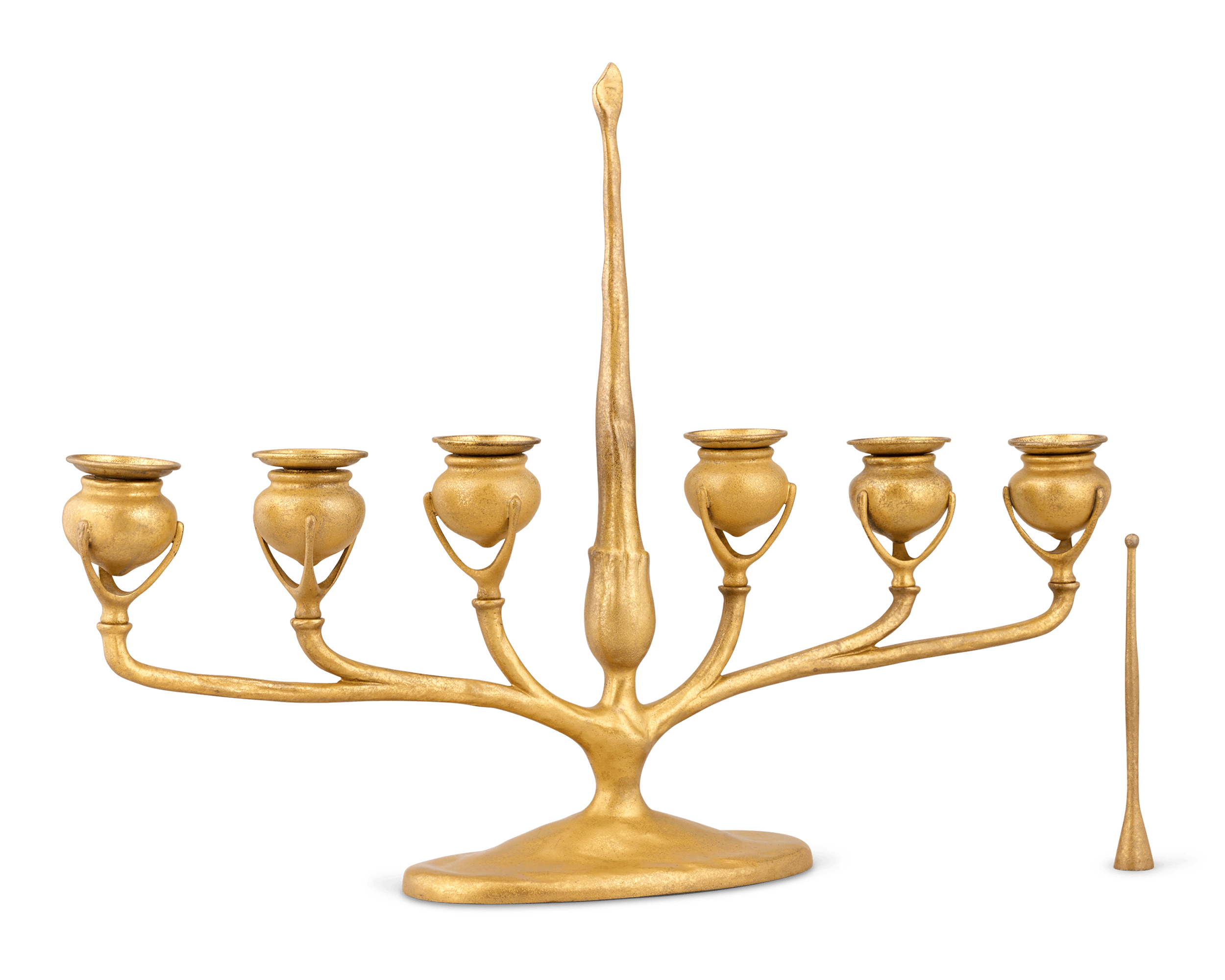 Tiffany Studios Gilt-Bronze Six-Light Candelabra