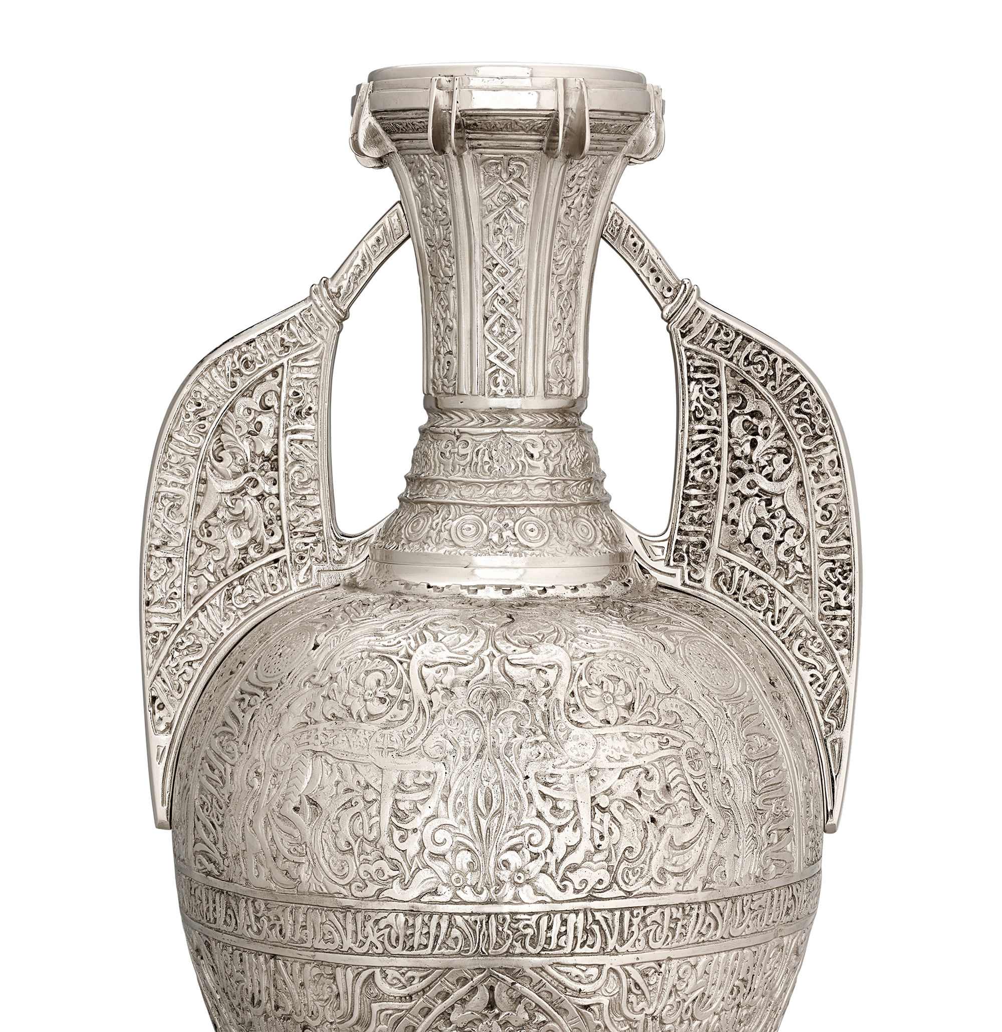 Tiffany Studios Pair of Silvered Bronze Alhambra Vases