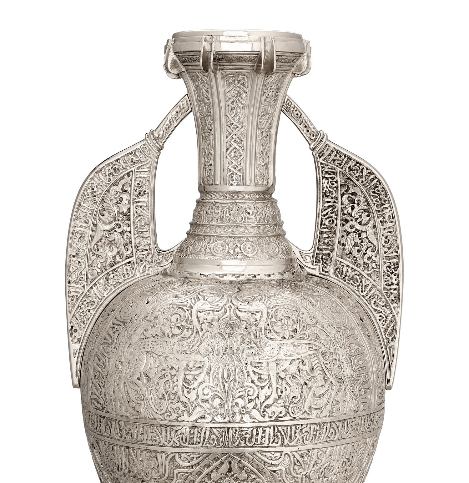 Tiffany Studios Pair of Silvered Bronze Alhambra Vases