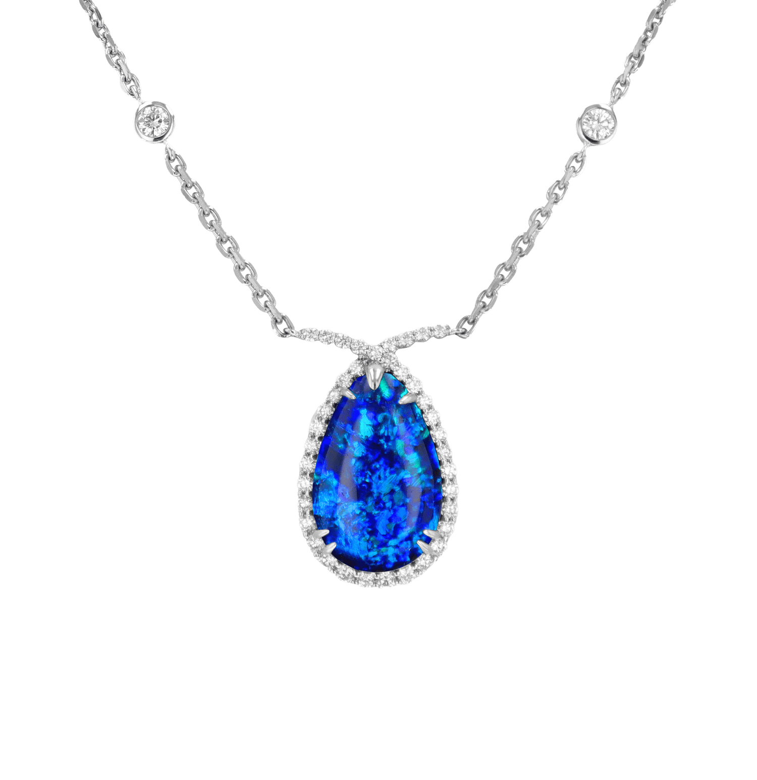 Black Opal Necklace, 18.89 Carats