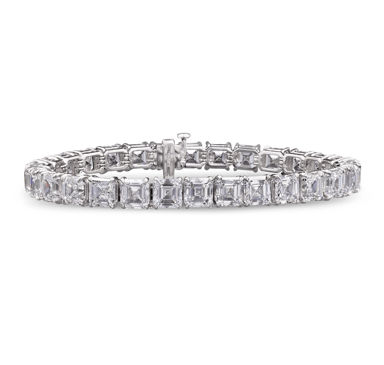 Asscher Cut Diamond Line Bracelet, 30.12 Carats