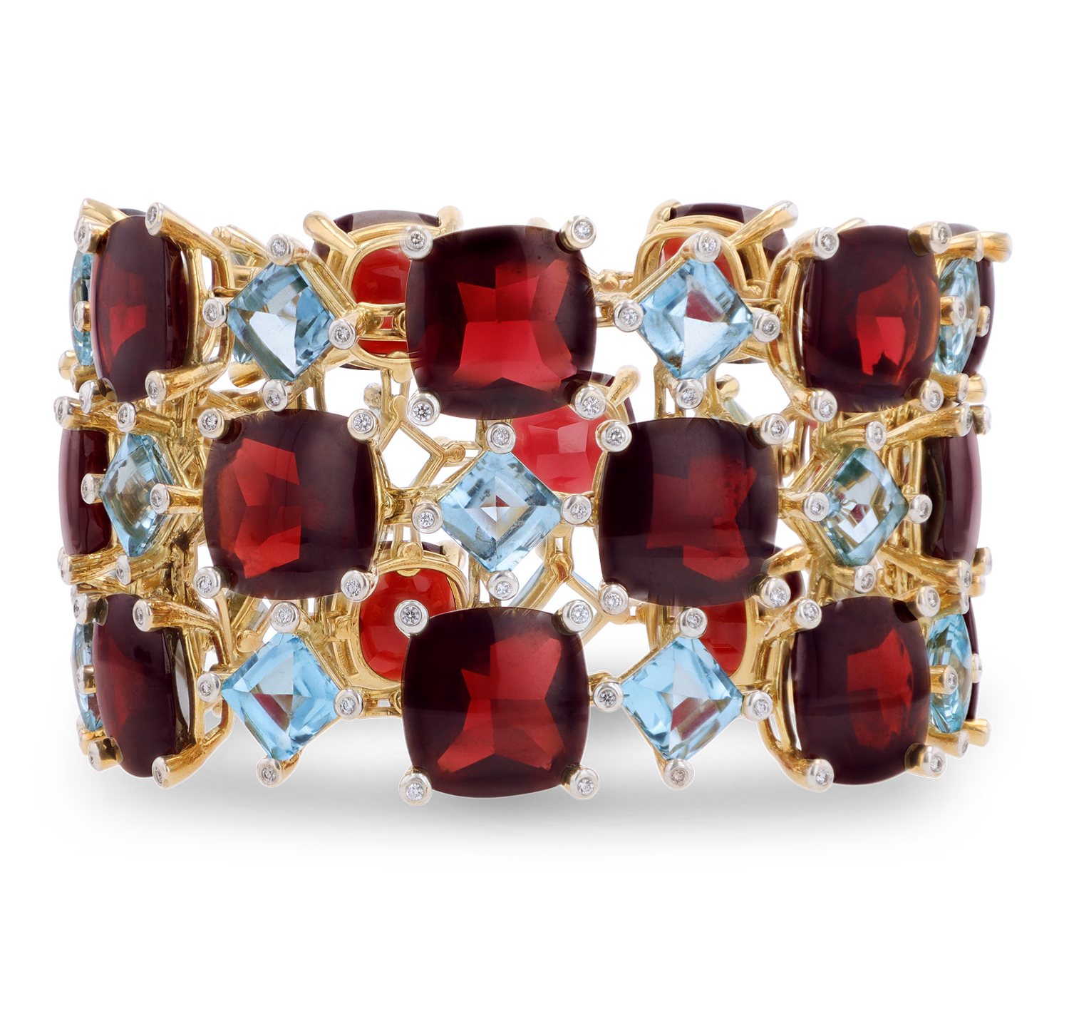 Tony Duquette Garnet and Topaz Bracelet