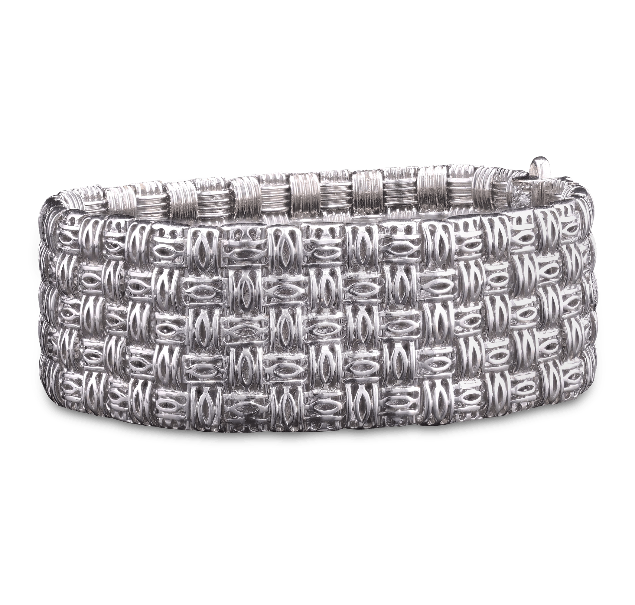 Roberto Coin White Gold and Diamond Mesh Bracelet