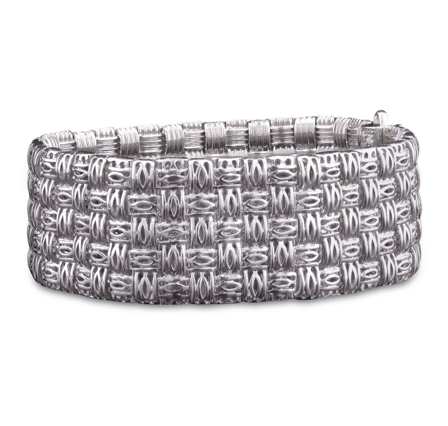 Roberto Coin White Gold and Diamond Mesh Bracelet