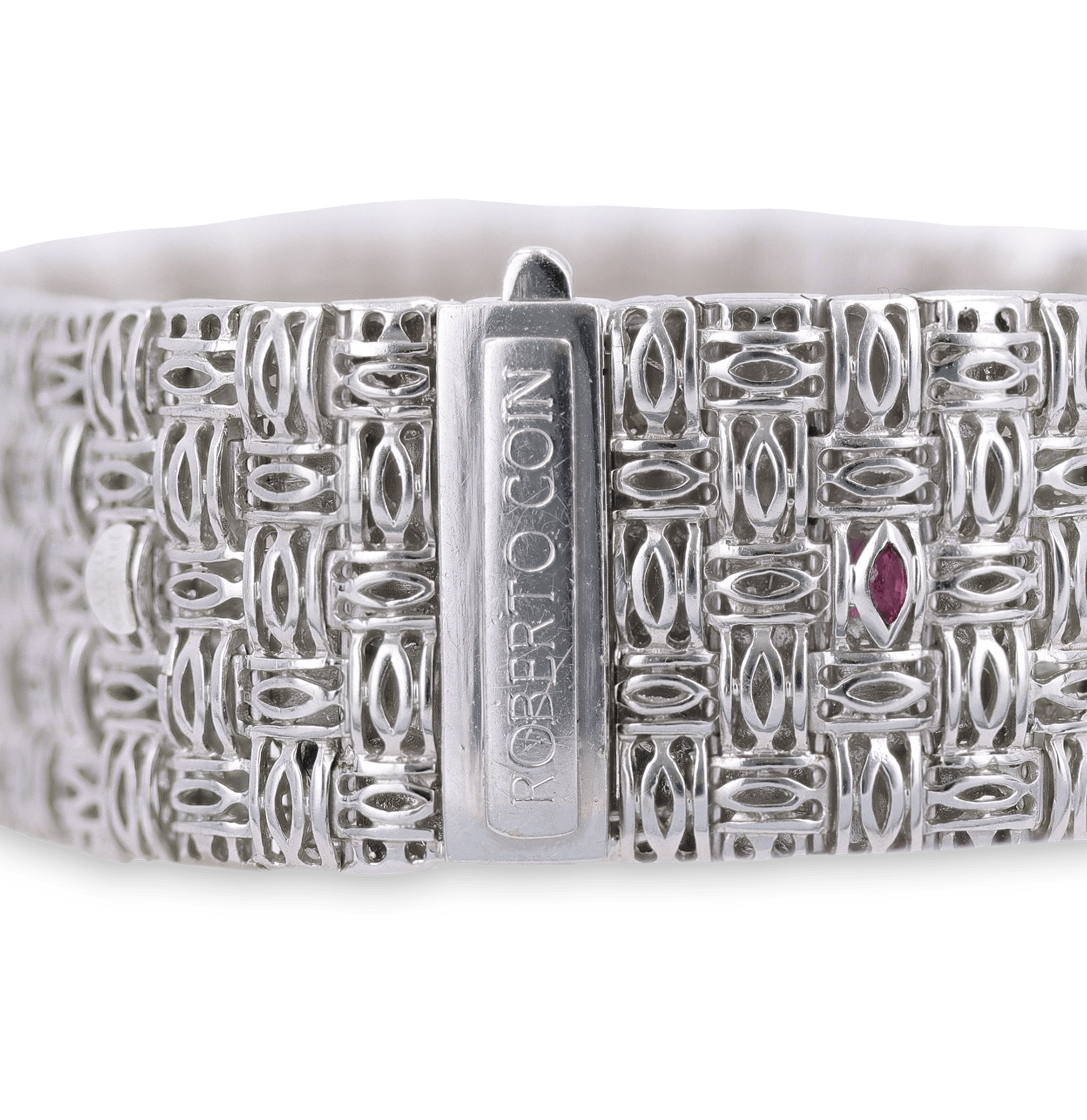 Roberto Coin White Gold and Diamond Mesh Bracelet