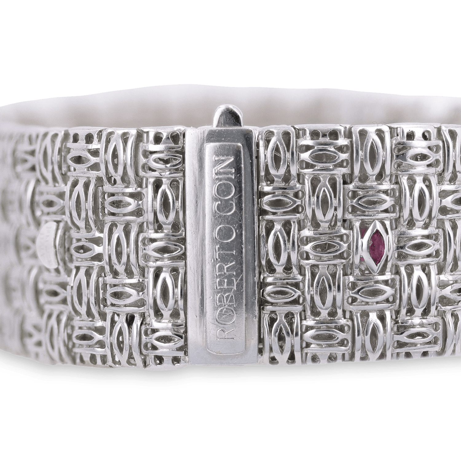 Roberto Coin White Gold and Diamond Mesh Bracelet
