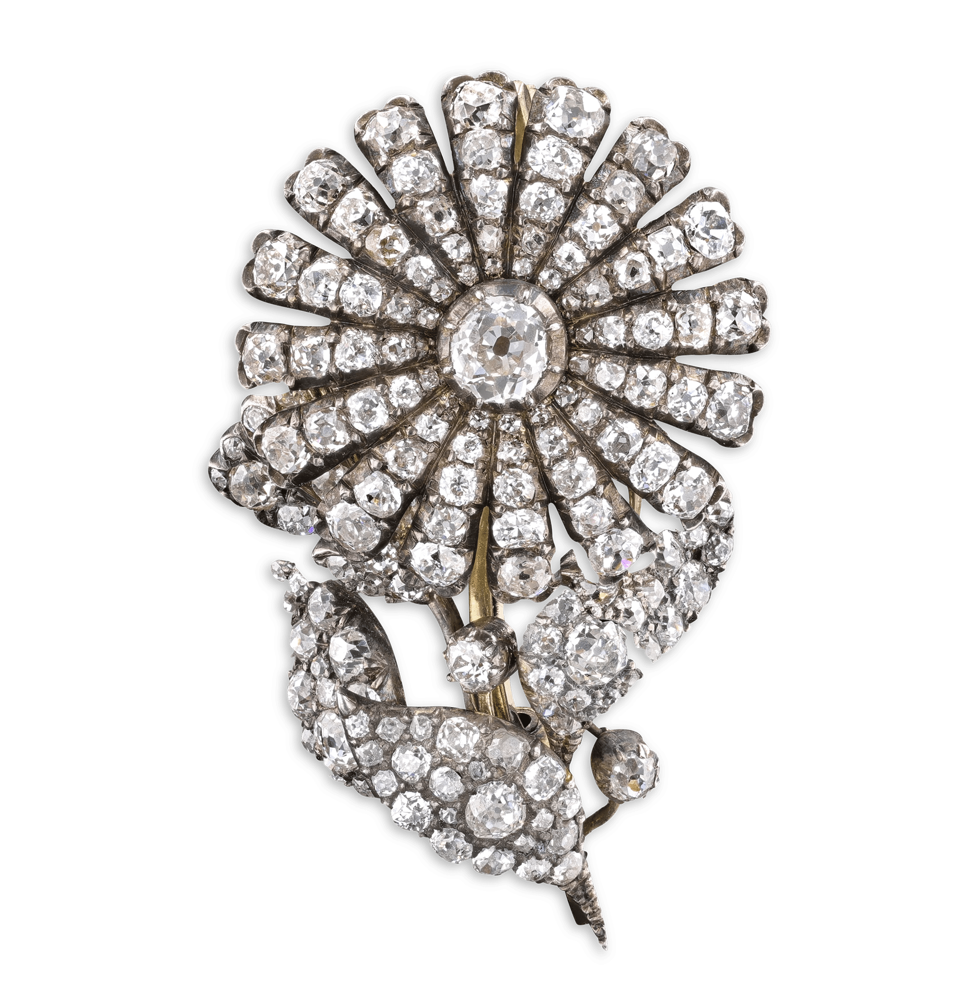 Victorian Diamond Flower Brooch, 8.00 Carats