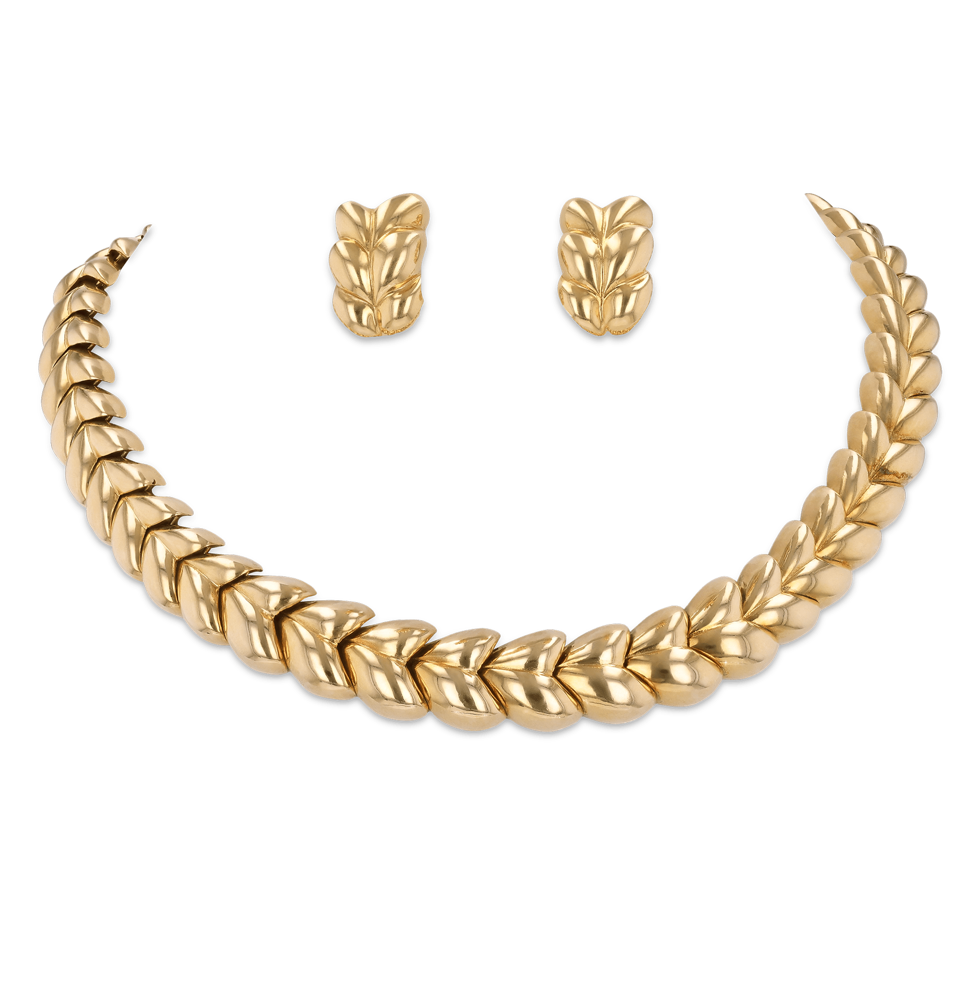 Tiffany & Co. Gold Necklace and Earring Suite