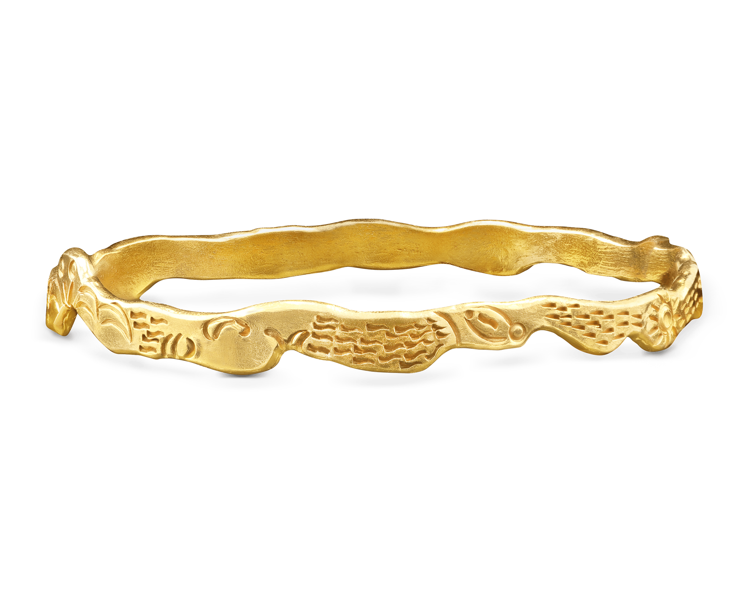 Jean Mahie Carved Gold Bracelet