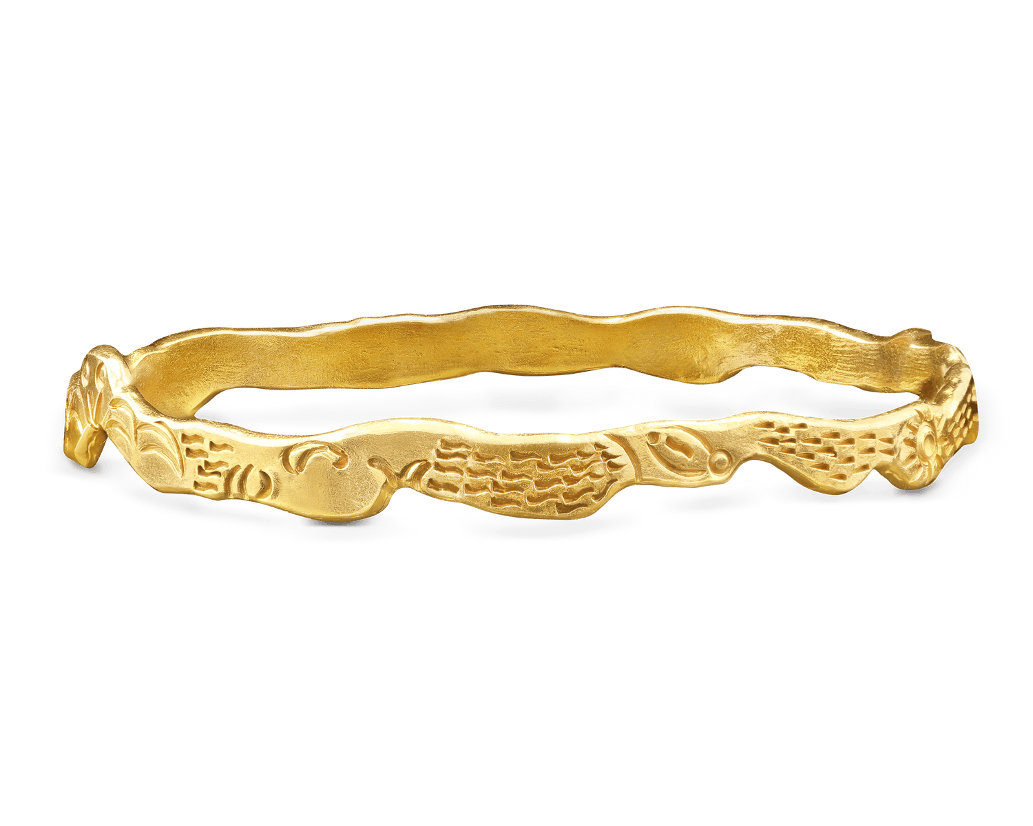 Jean Mahie Carved Gold Bracelet