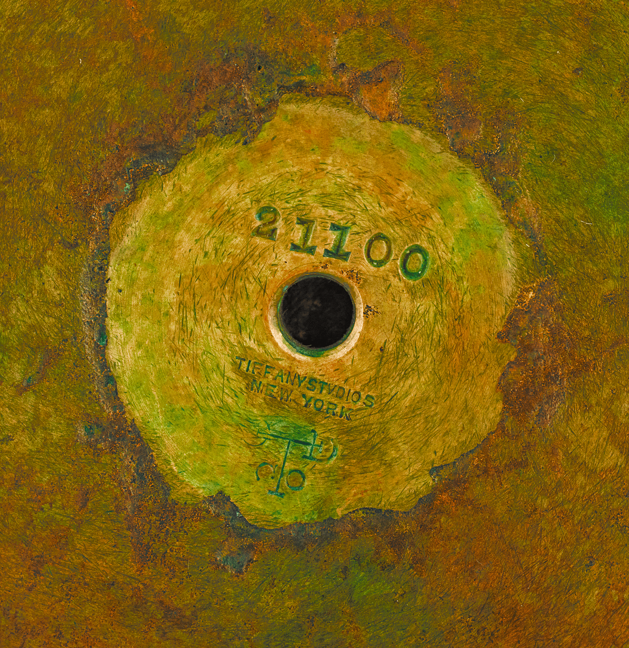 Tiffany Studios Favrile and Bronze Candlestick