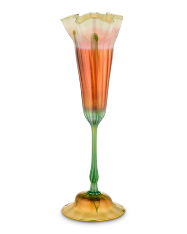 Tiffany Studios Ruffled Rim Floriform Glass Vase