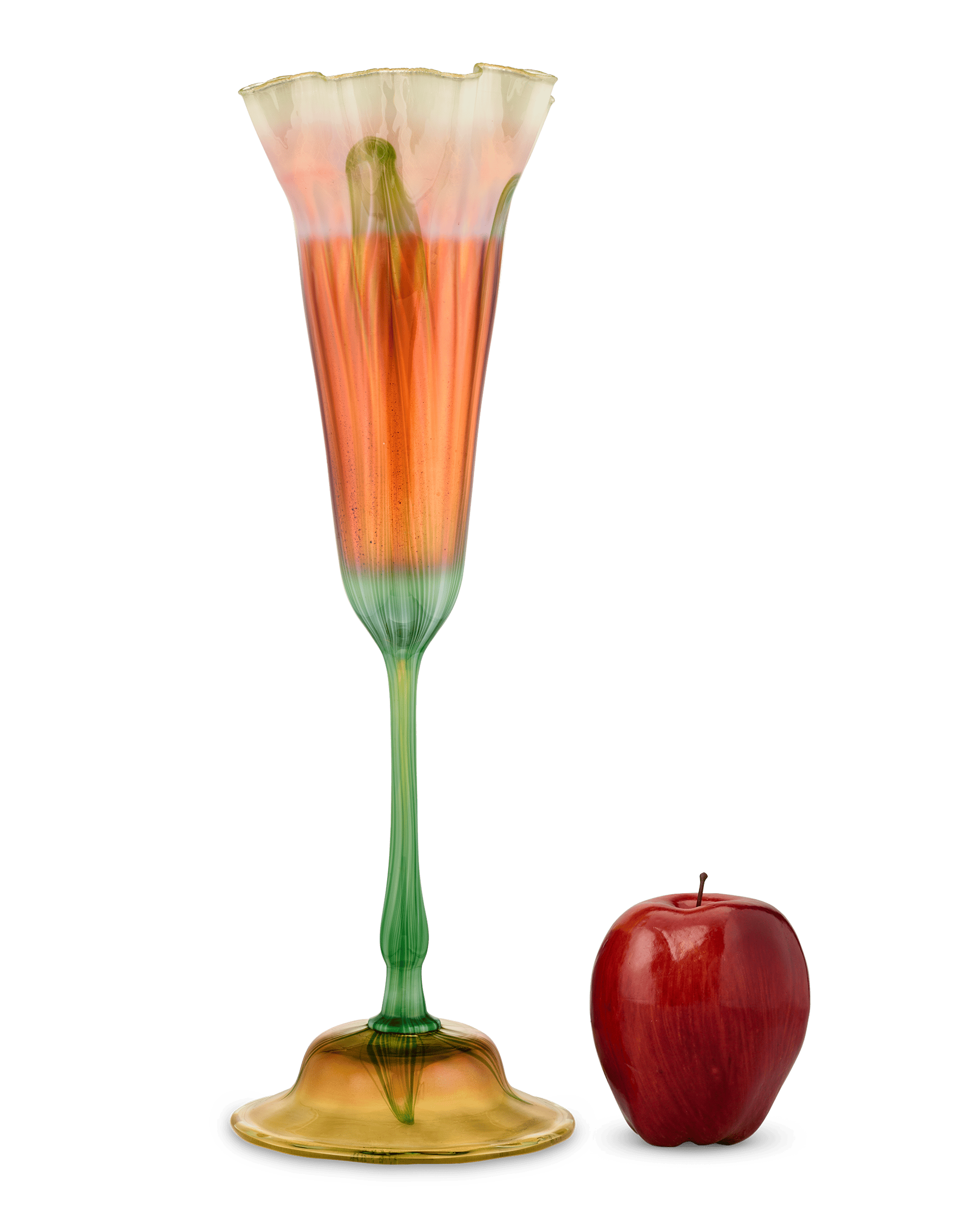 Tiffany Studios Ruffled Rim Floriform Glass Vase