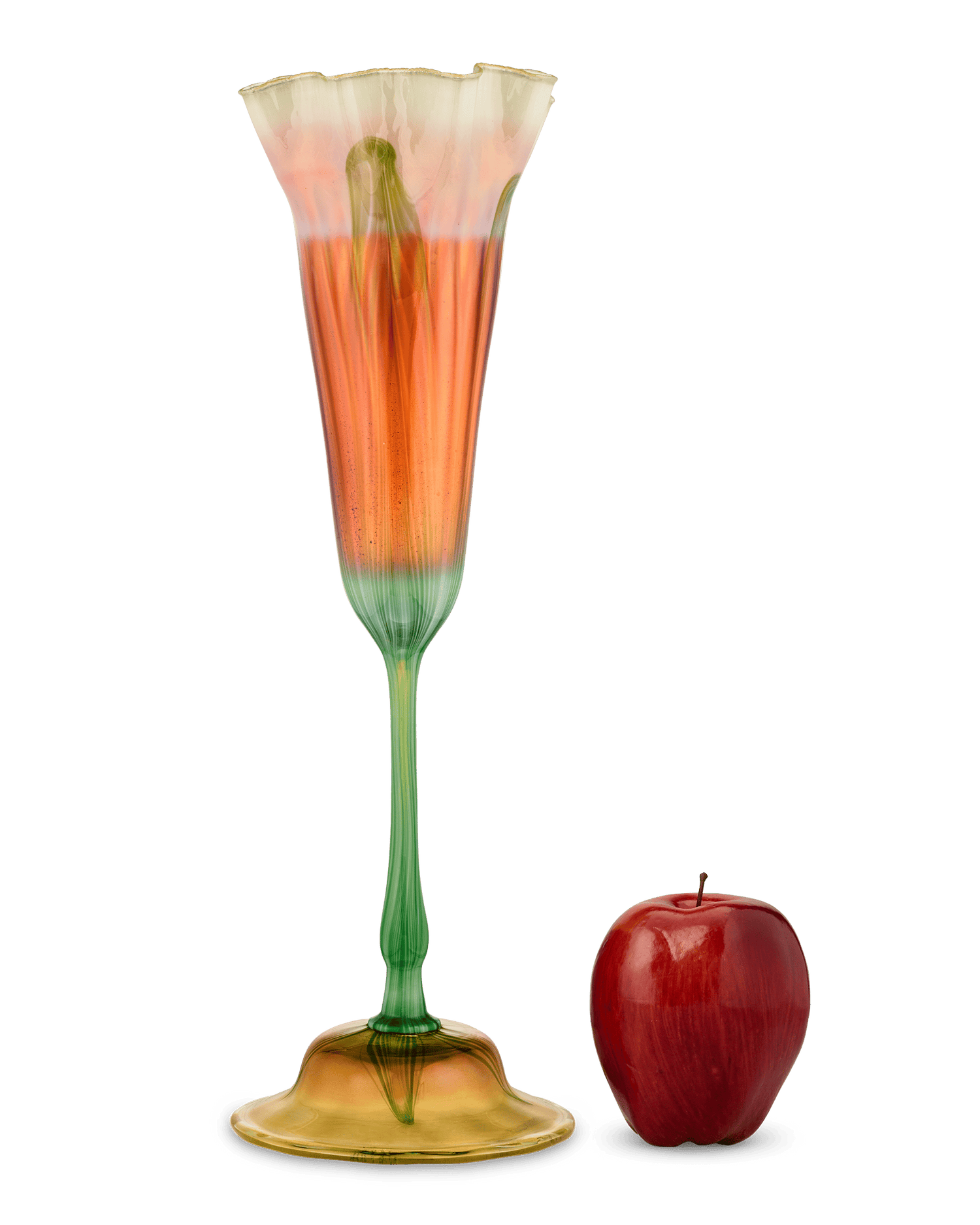 Tiffany Studios Ruffled Rim Floriform Glass Vase