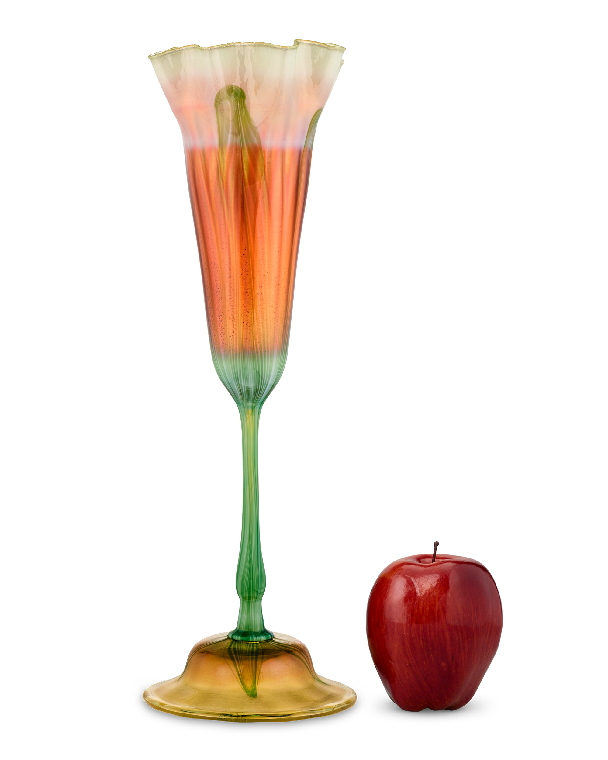 Tiffany Studios Ruffled Rim Floriform Glass Vase