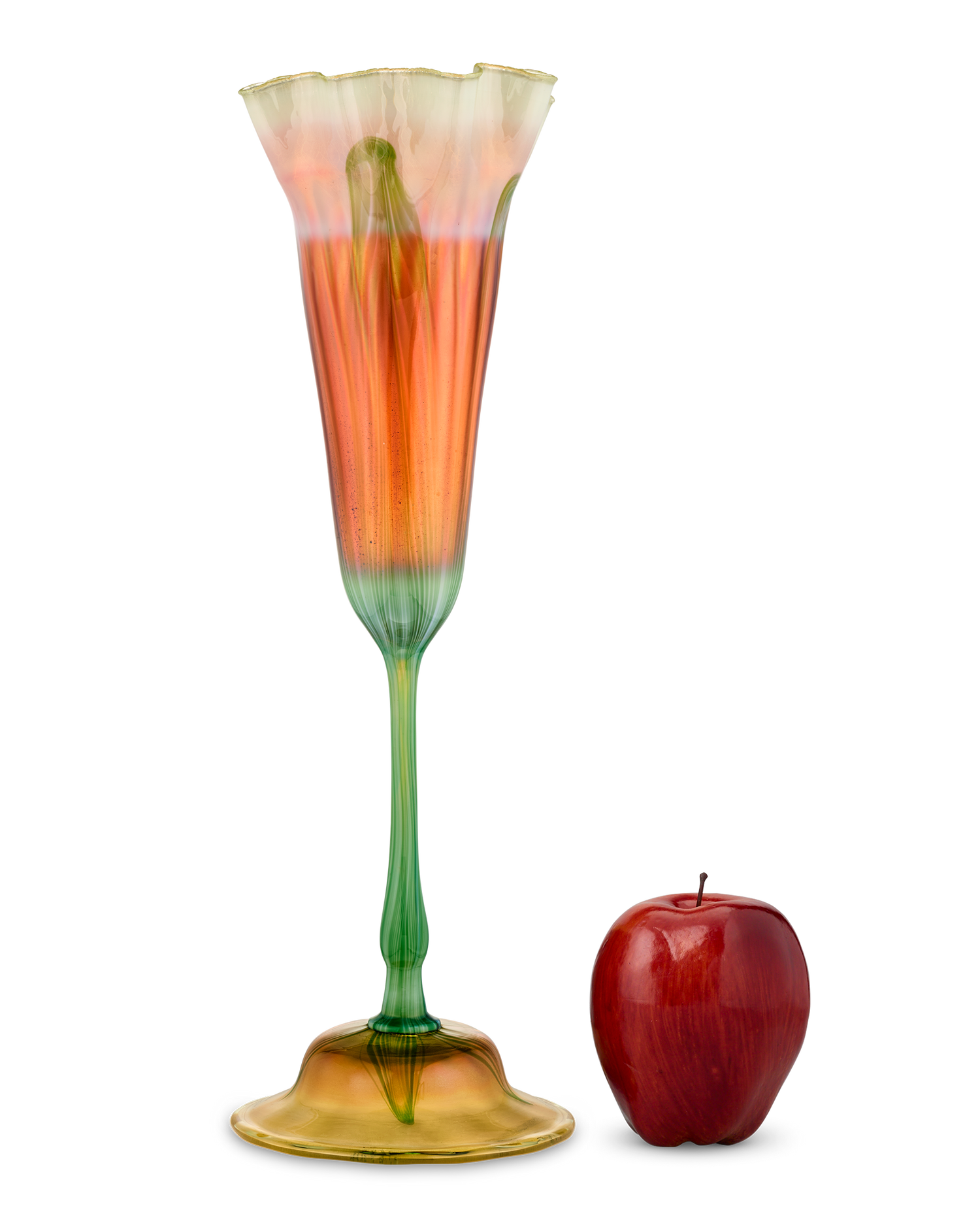 Tiffany Studios Ruffled Rim Floriform Glass Vase