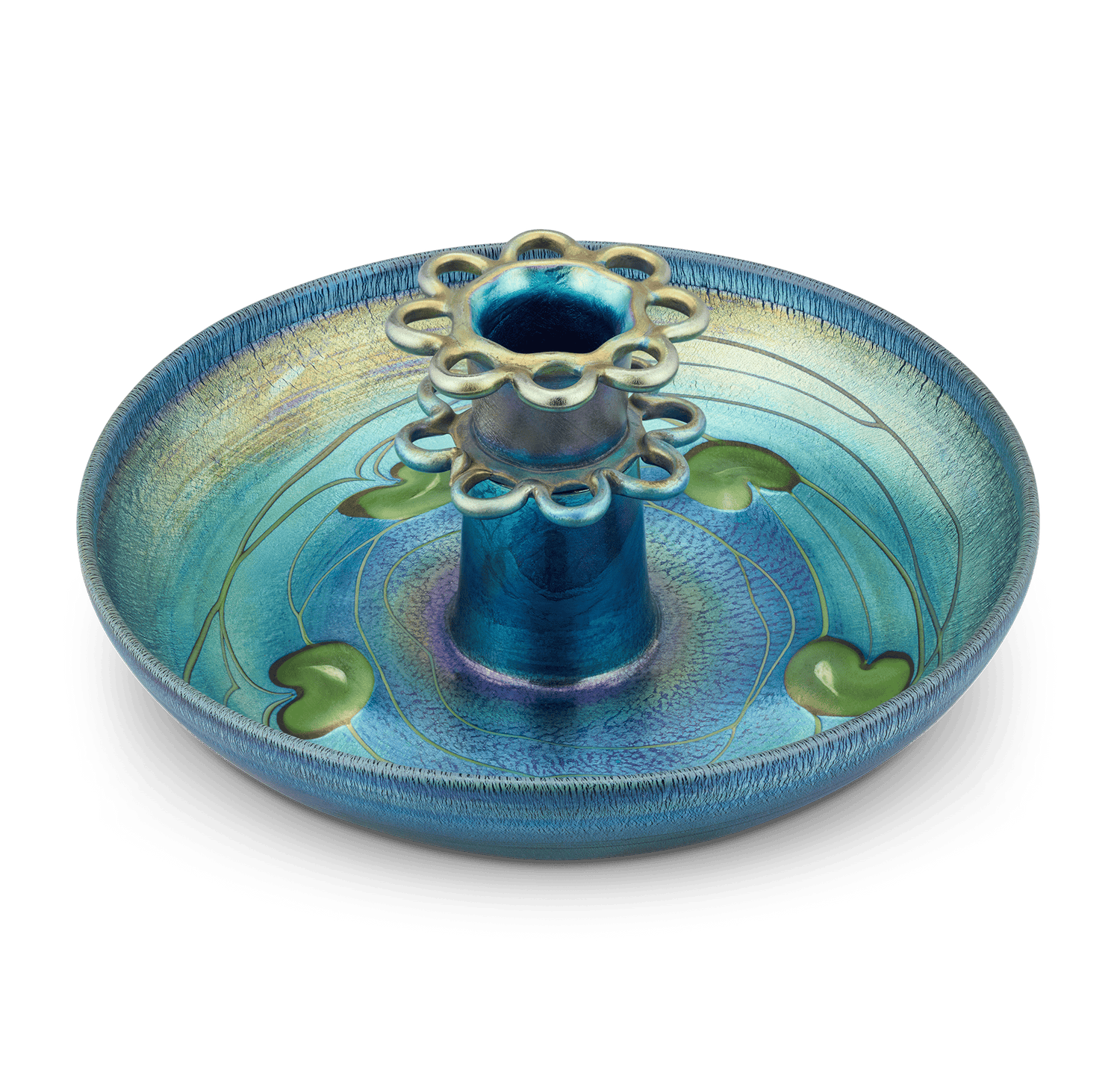 Tiffany Studios Blue Favrile Glass Centerpiece | M.S. Rau