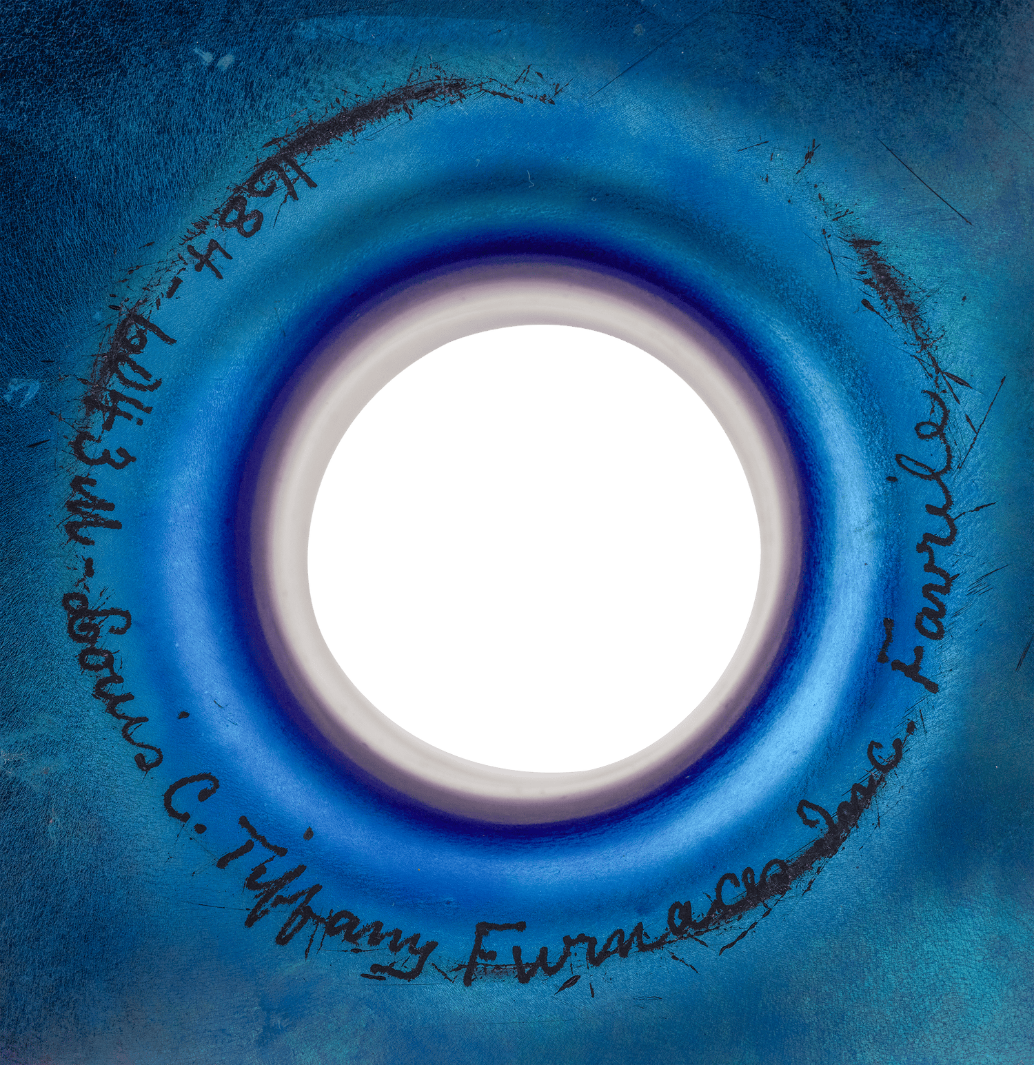 Tiffany Studios Blue Favrile Glass Centerpiece