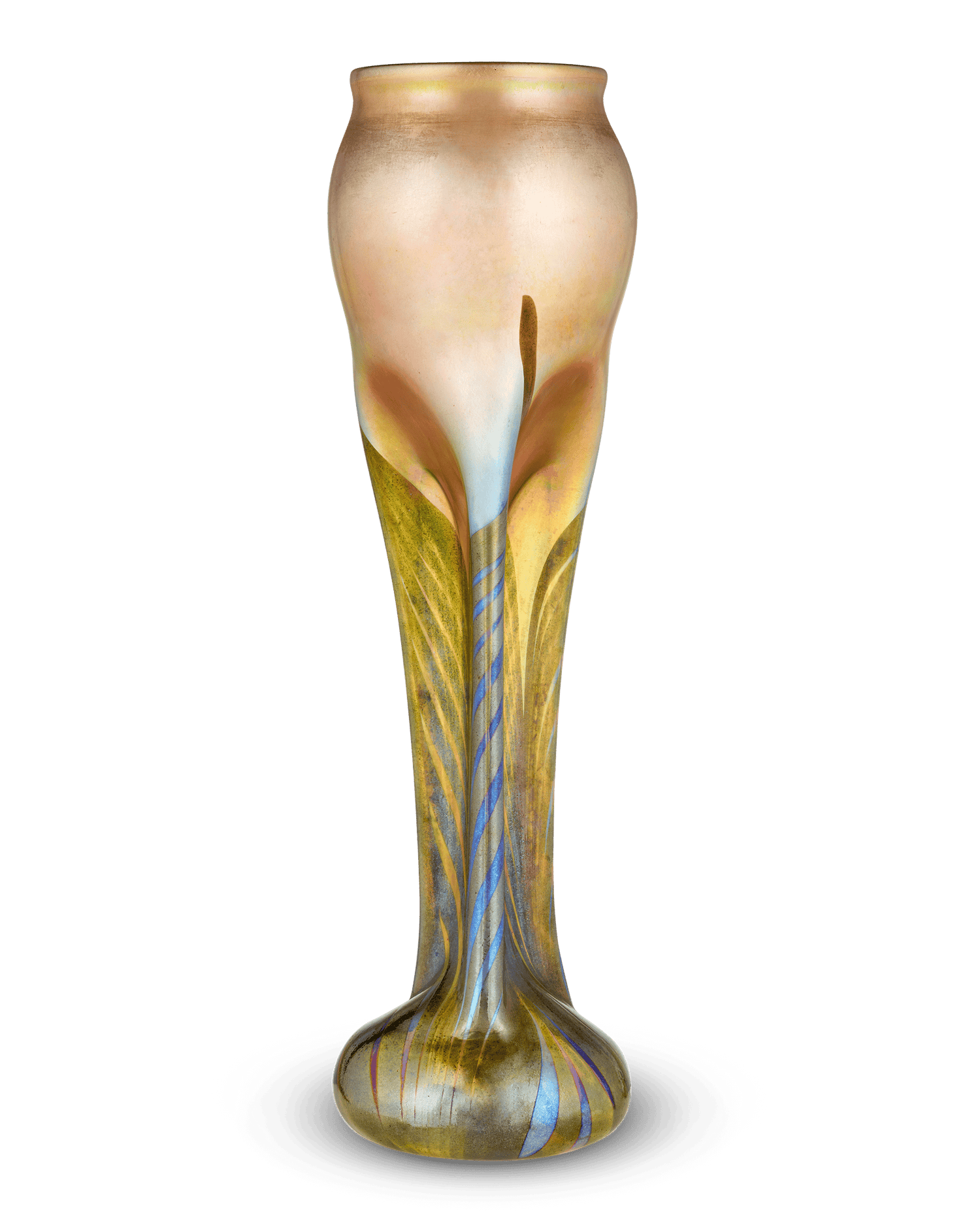 Tiffany Studios Pulled Feather Favrile Glass Vase