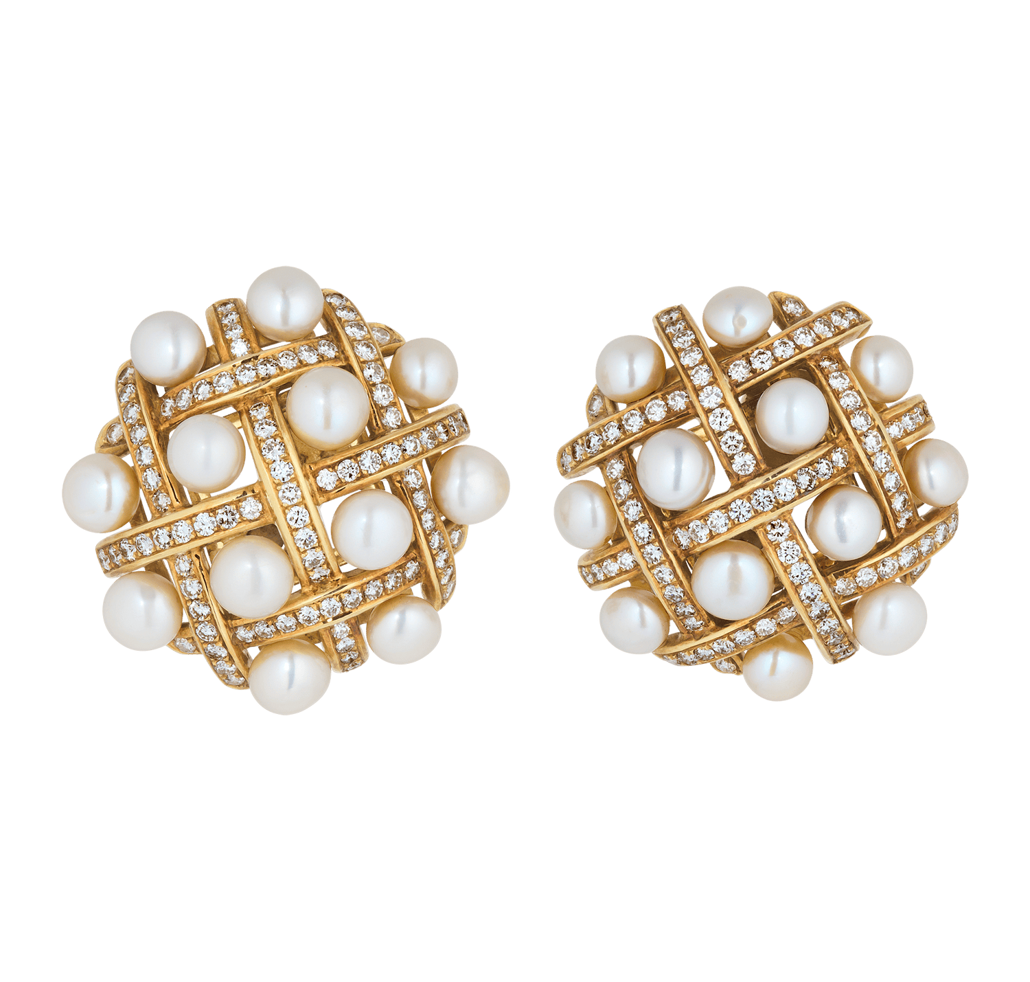Pearl and Diamond Earrings