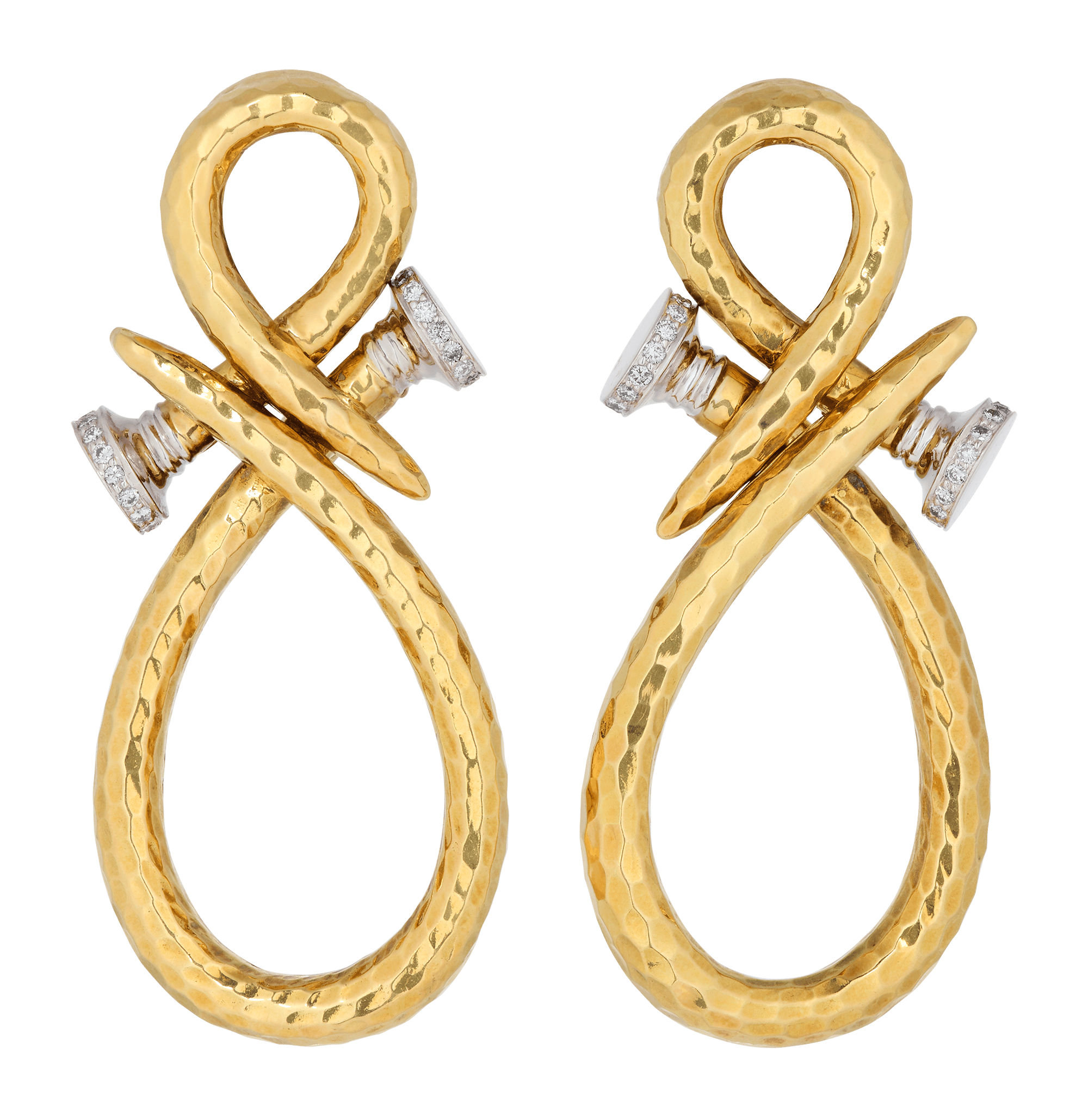 David Webb Infinity Nail Earrings