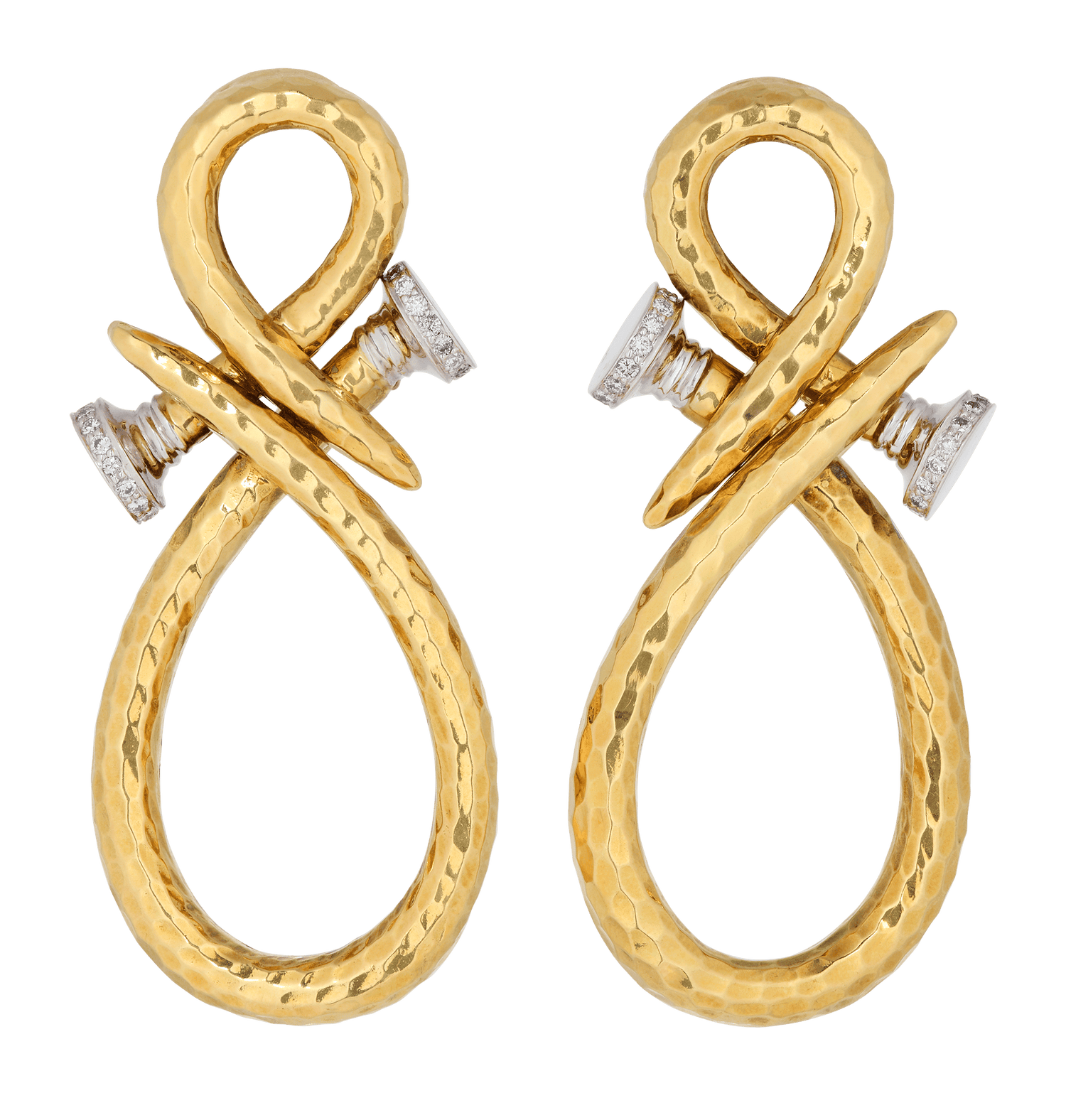 David Webb Infinity Nail Earrings