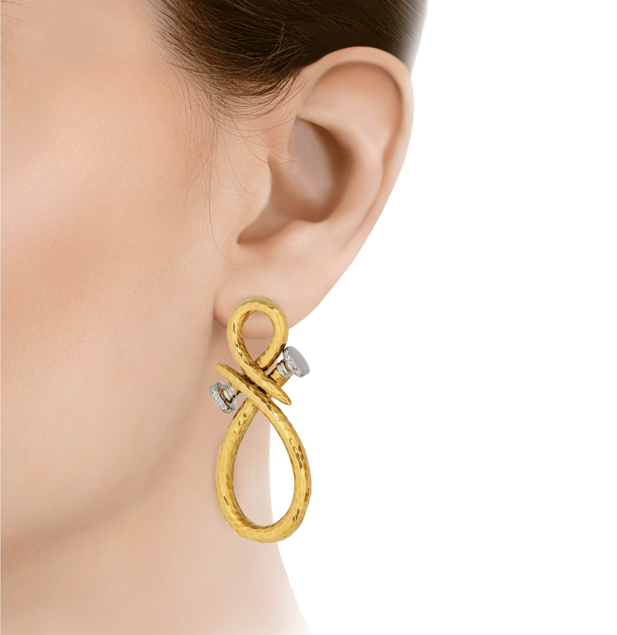 David Webb Infinity Nail Earrings