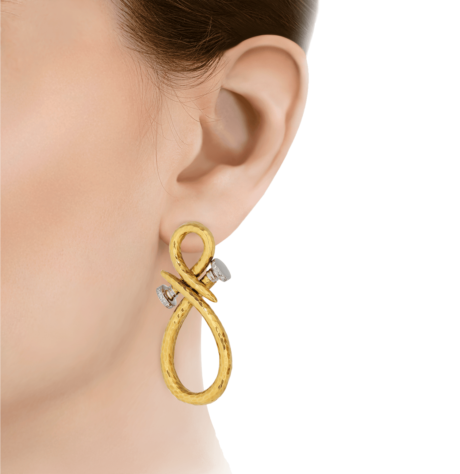 David Webb Infinity Nail Earrings