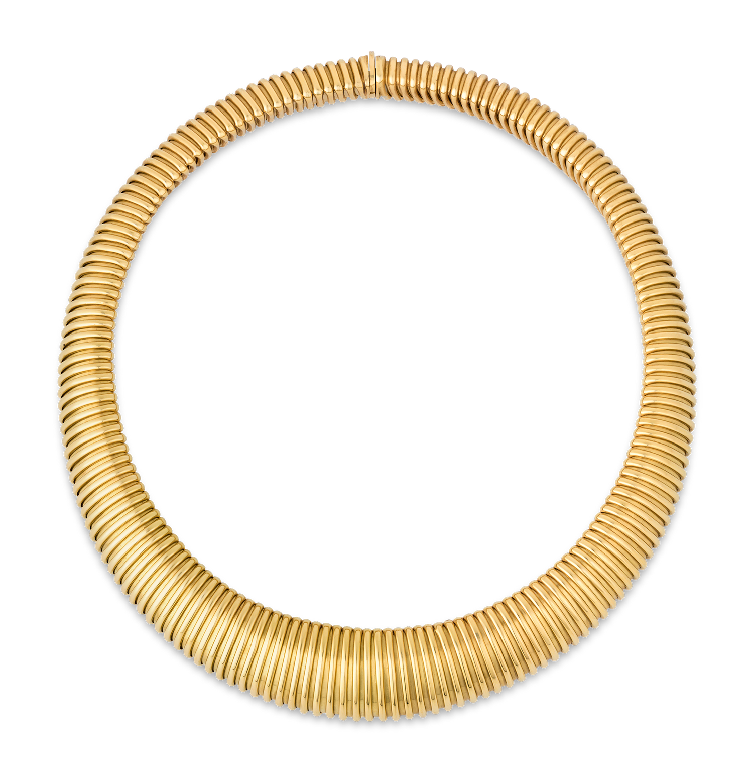 Italian 18K Yellow Gold Tubogas Necklace