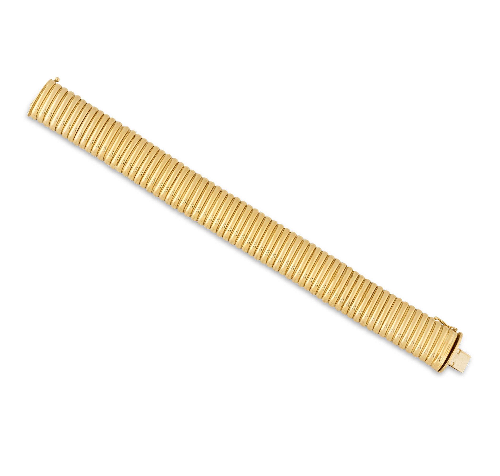 Italian Yellow Gold Tubogas Bracelet