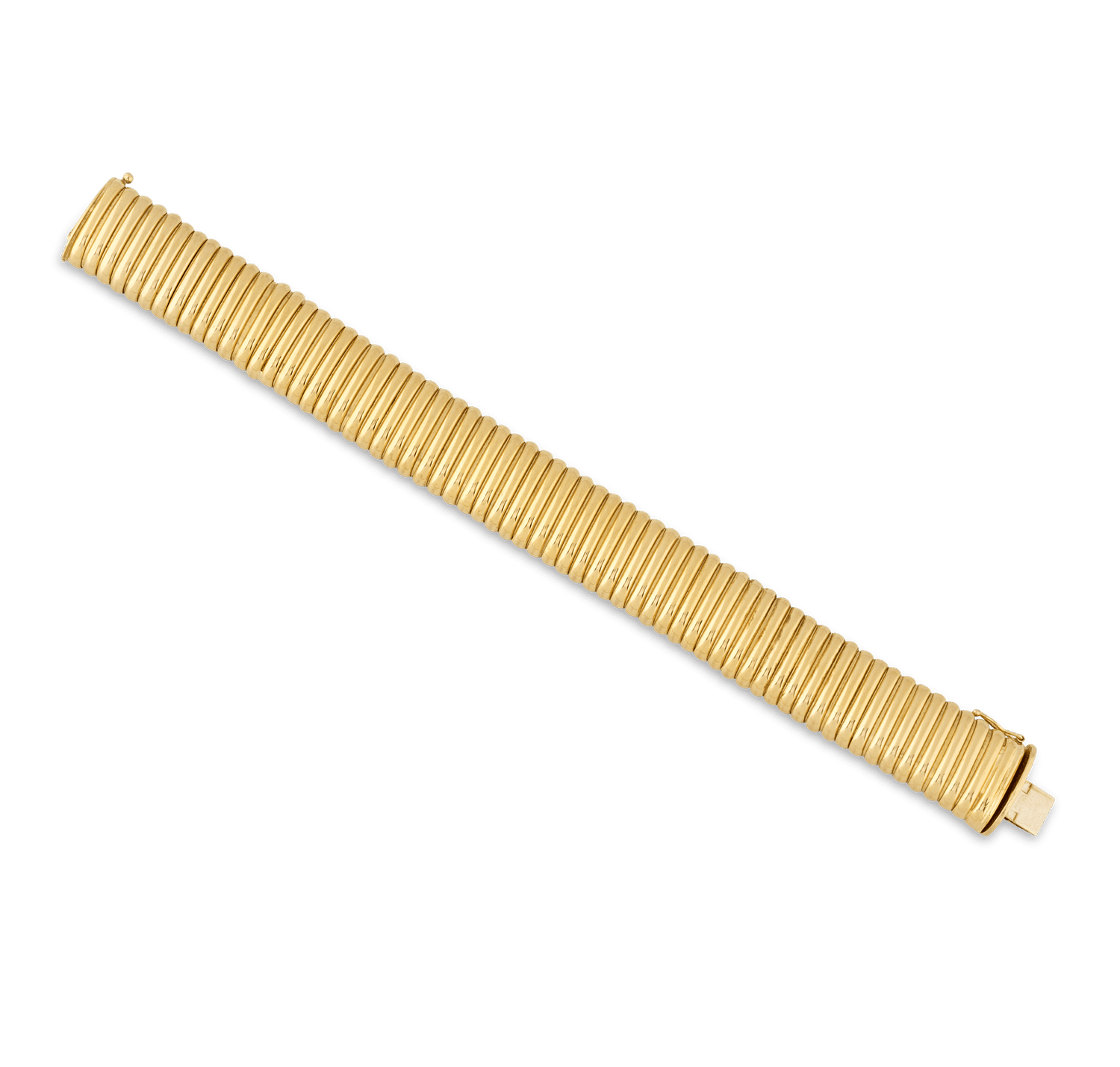 Italian Yellow Gold Tubogas Bracelet