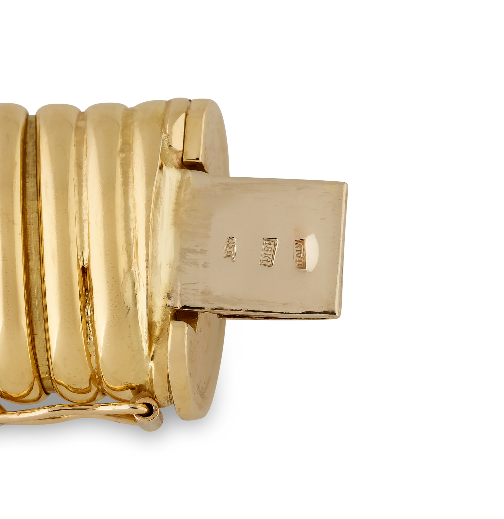 Italian Yellow Gold Tubogas Bracelet