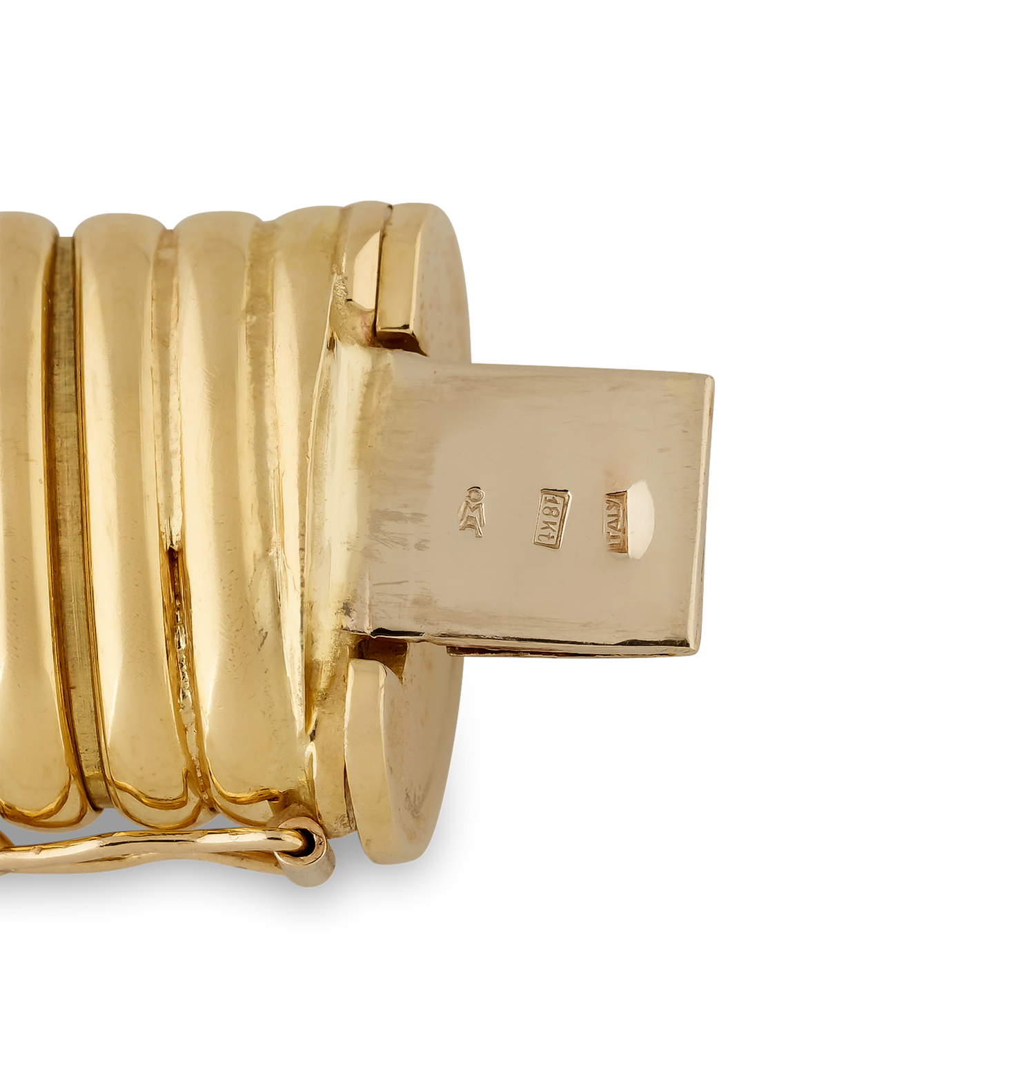Italian Yellow Gold Tubogas Bracelet