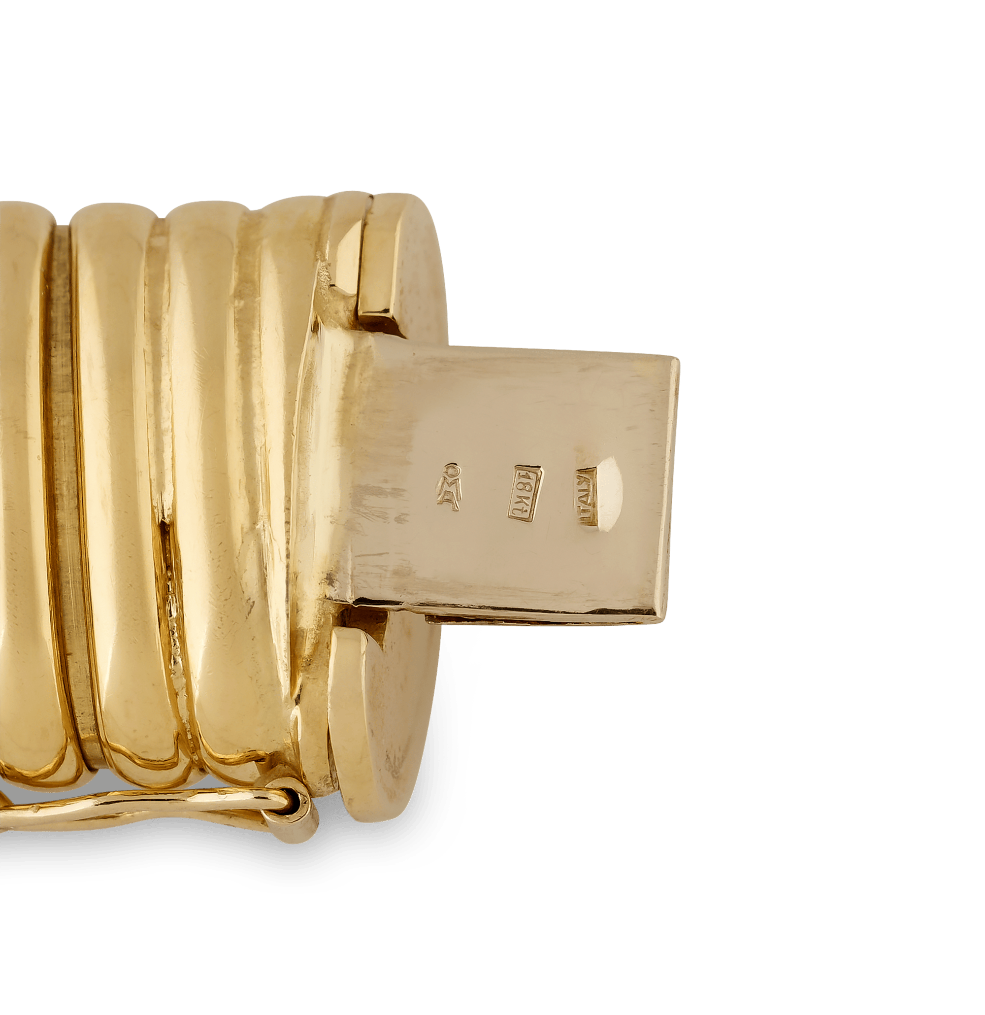 Italian Yellow Gold Tubogas Bracelet