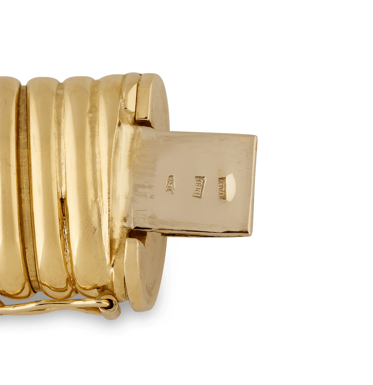 Italian Yellow Gold Tubogas Bracelet